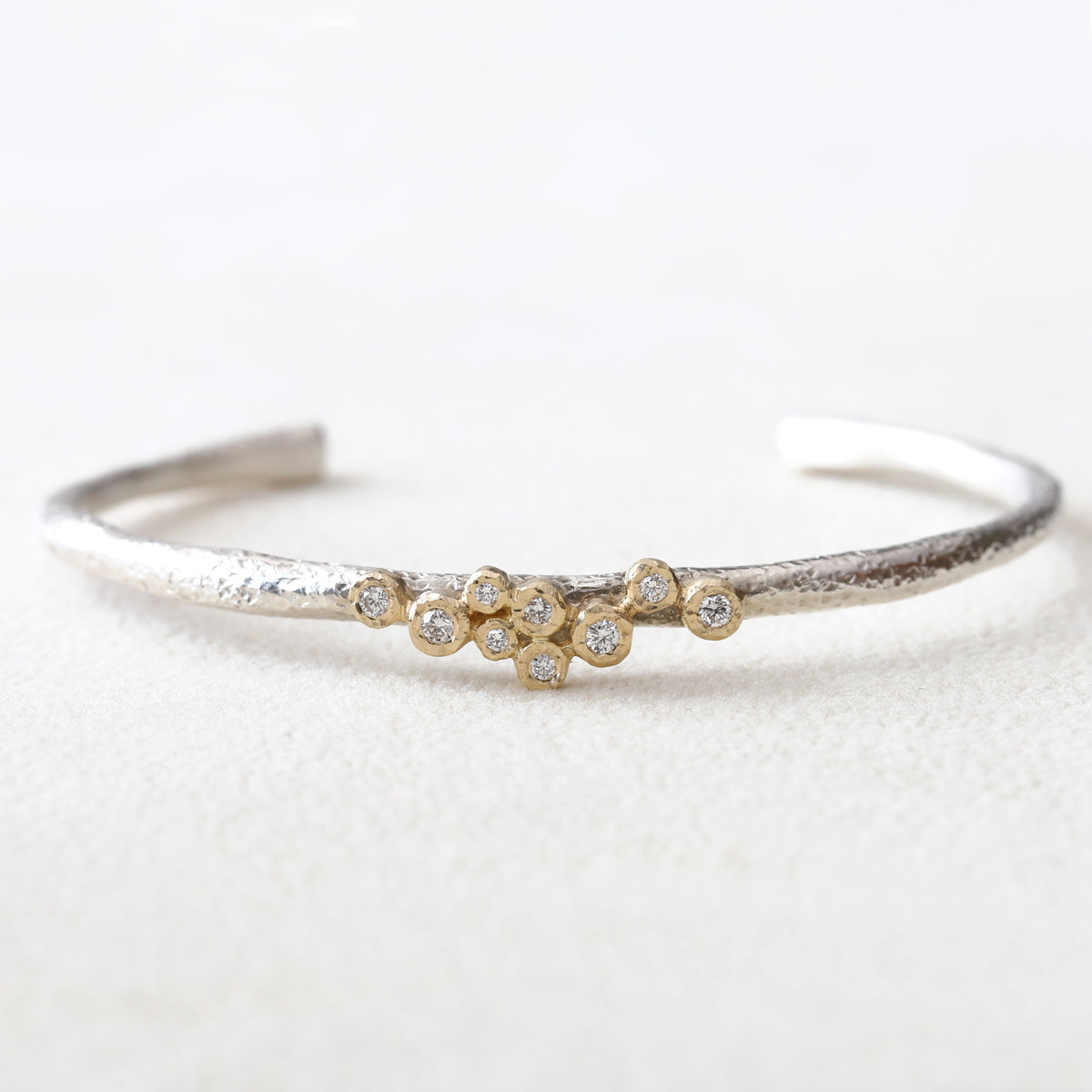 9 Bezel Diamond Cuff Bracelet