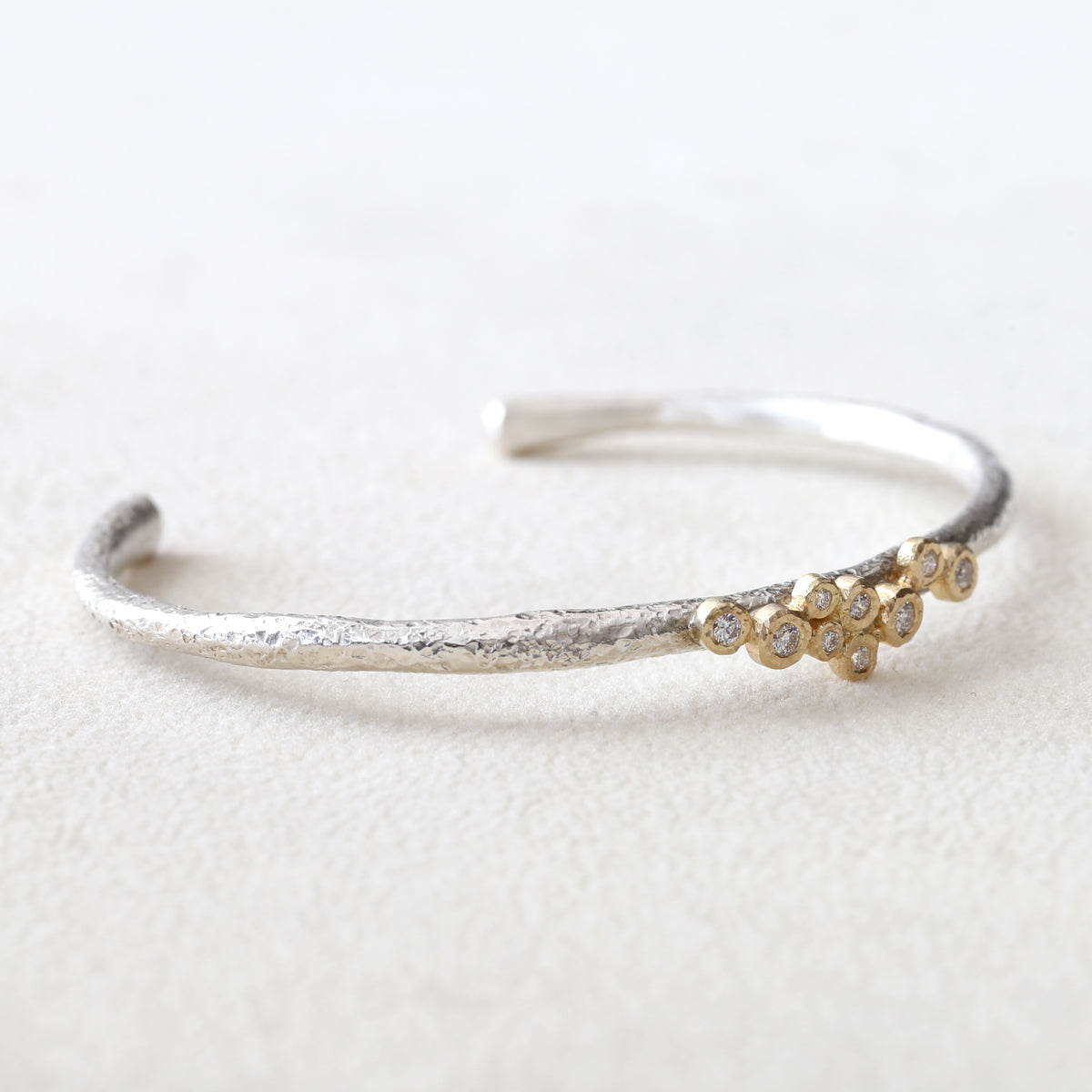 9 Bezel Diamond Cuff Bracelet