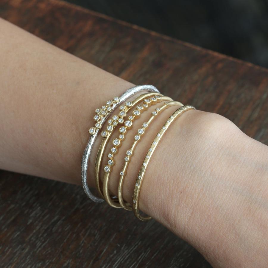 9 Bezel Diamond Cuff Bracelet