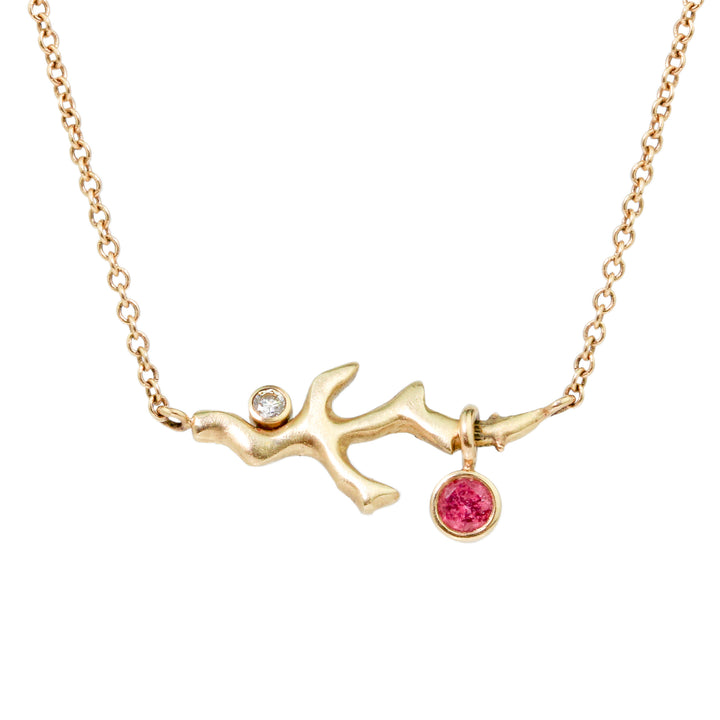 Pink Tourmaline Branch Necklace