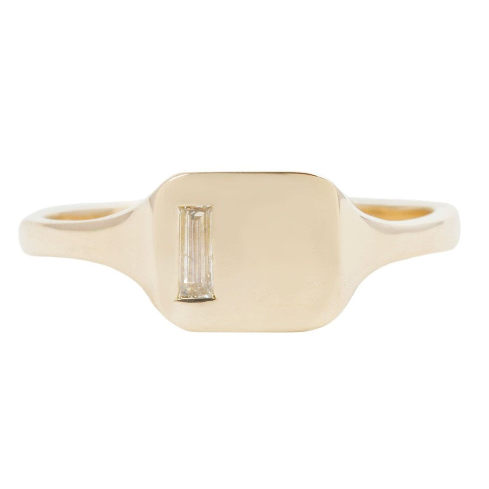Frame Baguette Signet Ring