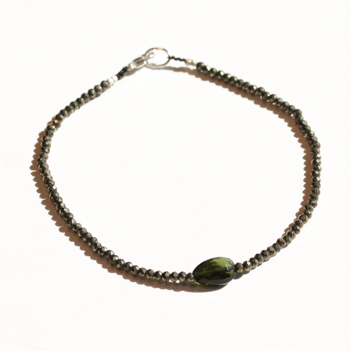 Pyrite + Green Tourmaline Bracelet No.3