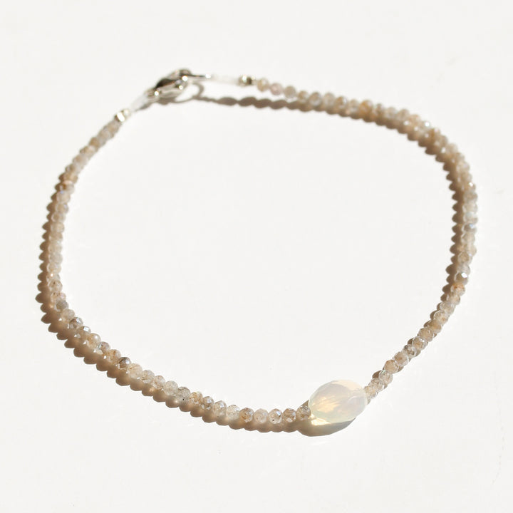 Mystic Moonstone + White Opal Bracelet No.12