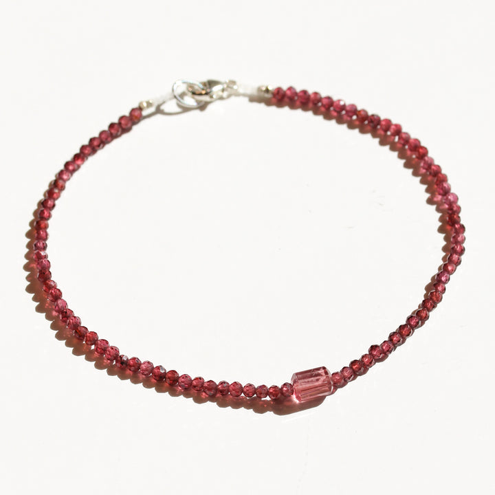Garnet + Pink Tourmaline Bracelet No.22