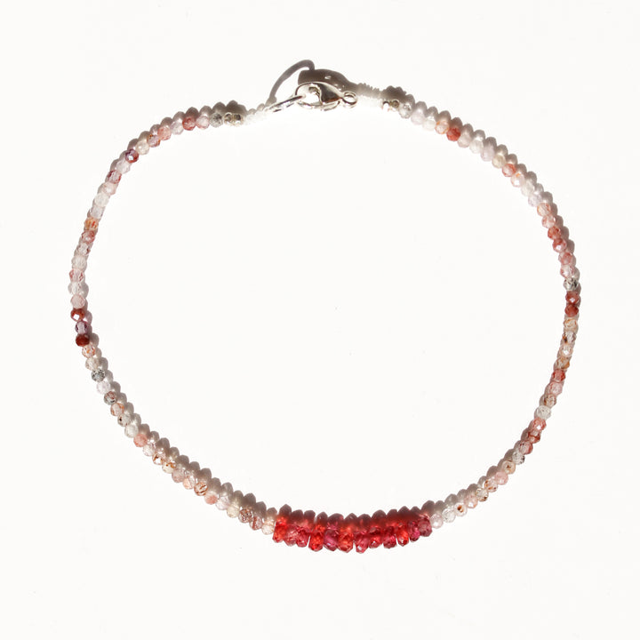Red Rutilated Quartz + Sapphire Bracelet No.47