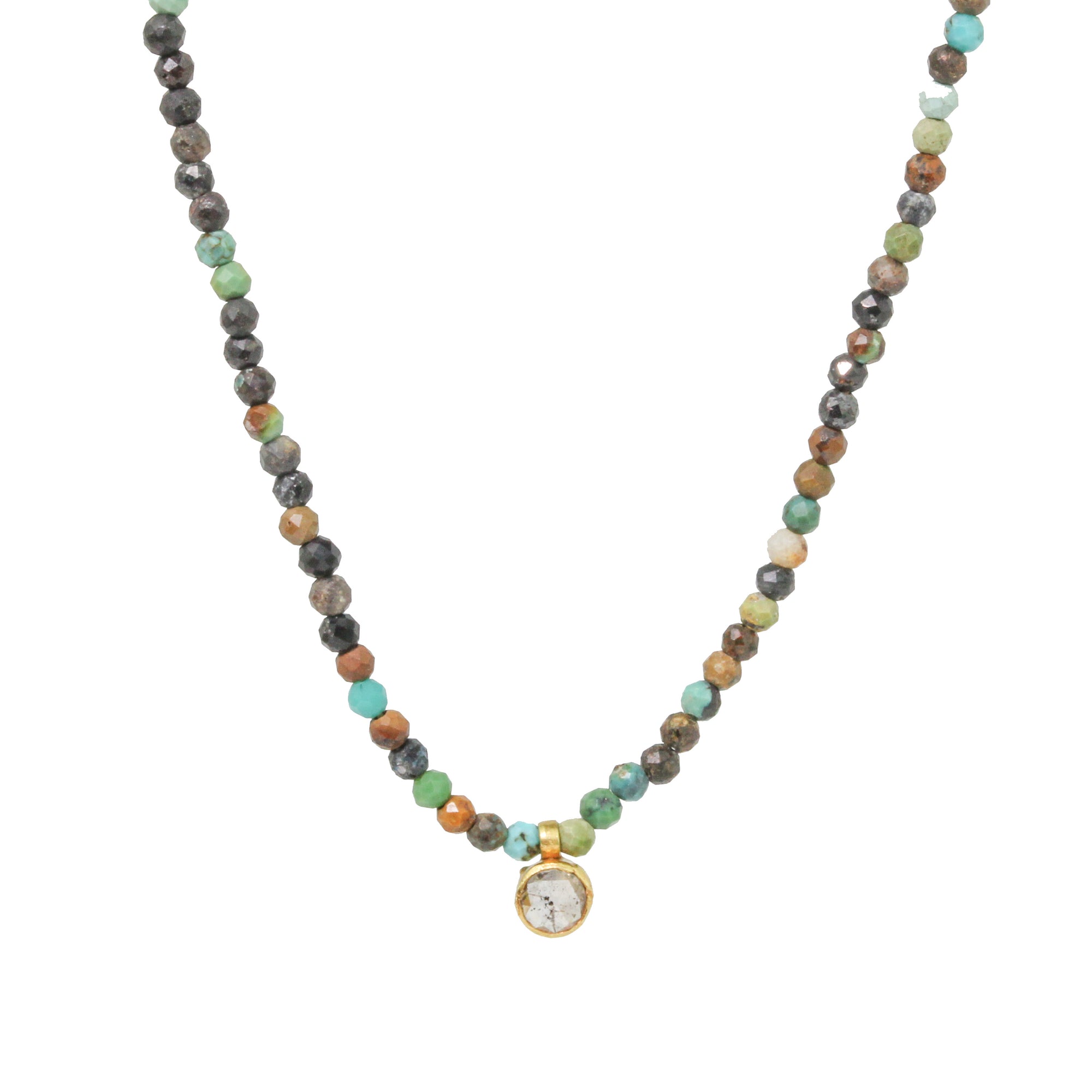 Chrysocolla + Diamond Necklace