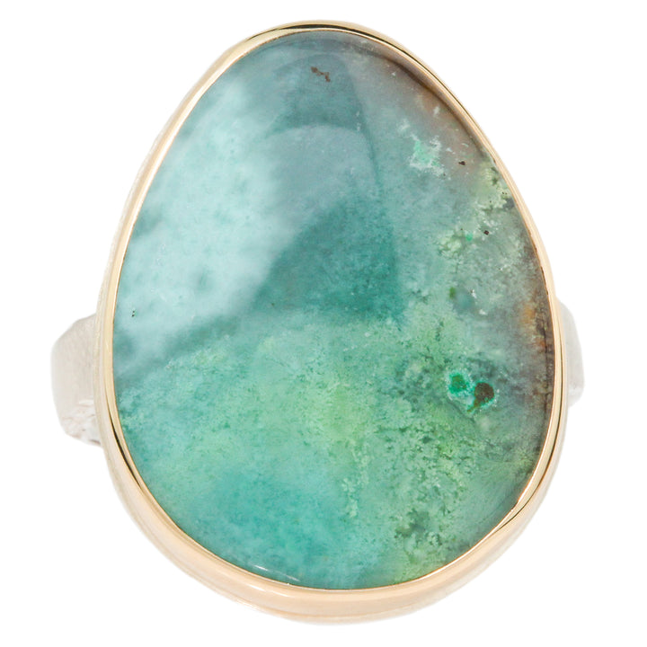 Blue Indonesian Opalized Wood Ring