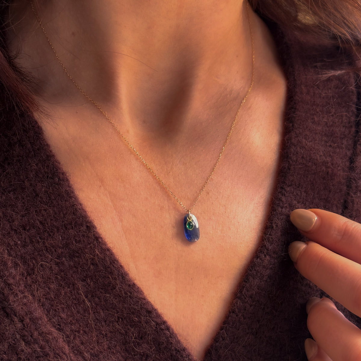 Kyanite + Emerald Necklace