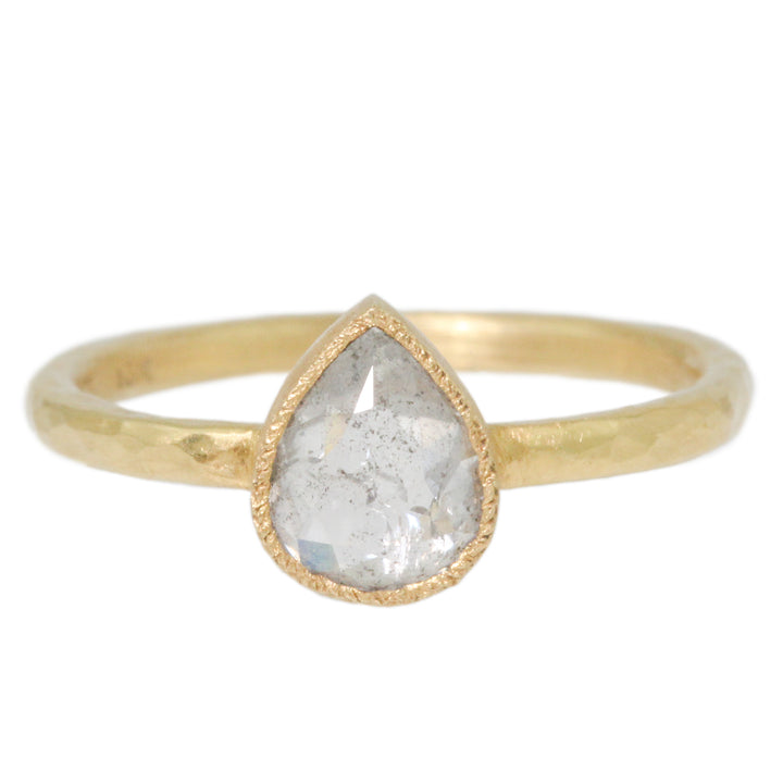 Teardrop Grey Diamond Ring