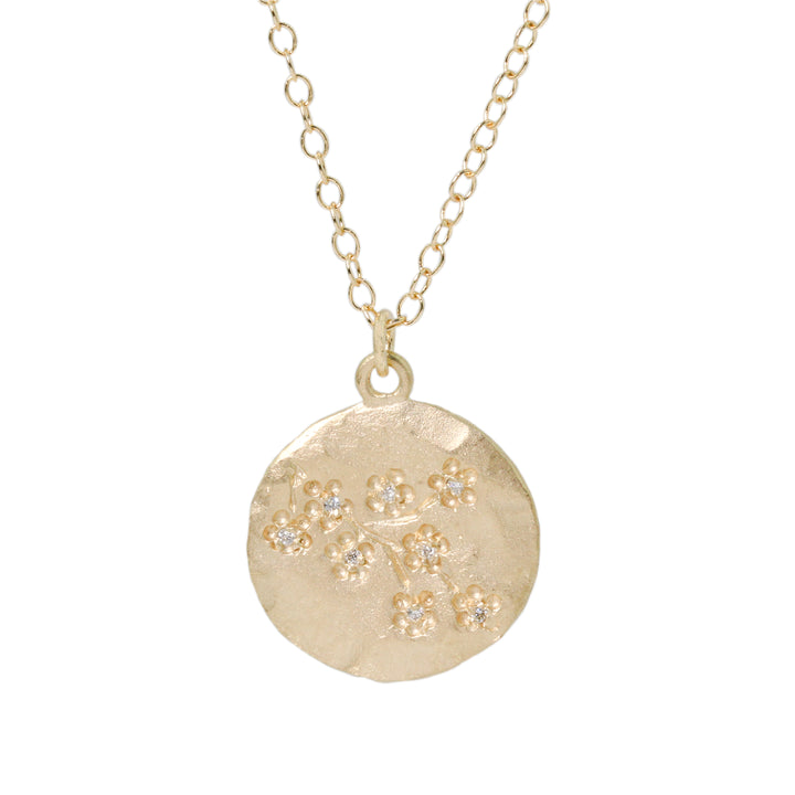Large Cherry Blossom Disc Necklace