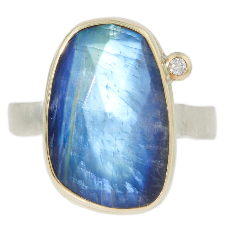 Blue Rainbow Moonstone Ring