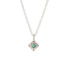 Silver Nights Emerald Charm Necklace