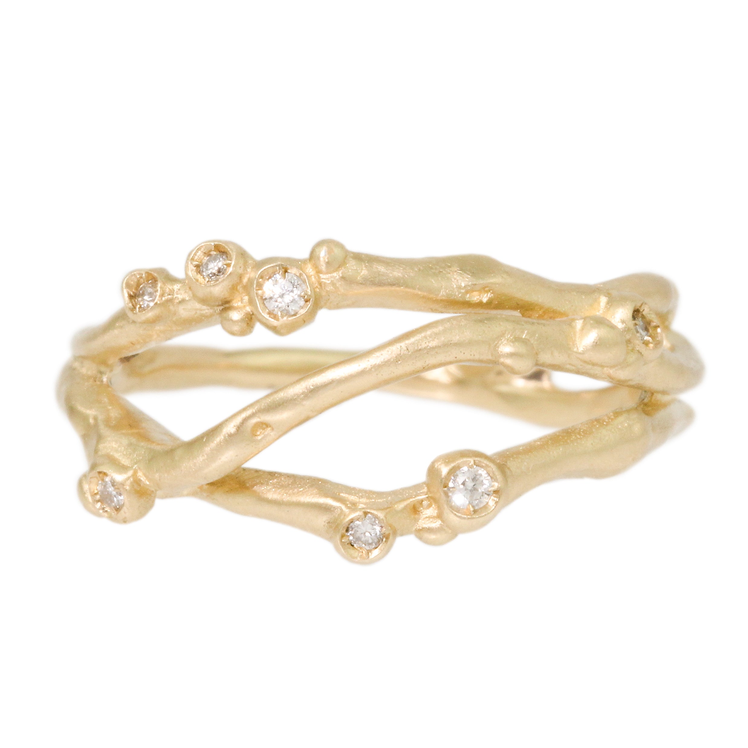 Encrusted Triple Branch Ring