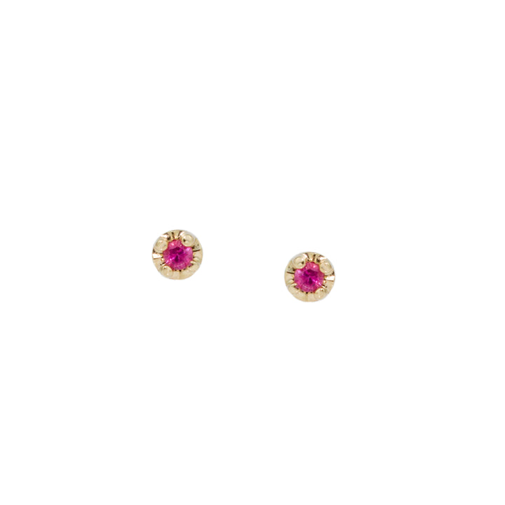 Mini Ruby Stud Earrings
