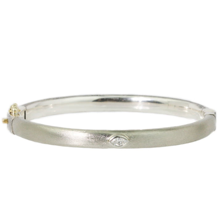 Gypsy Marquis Diamond 6mm White Gold Bracelet