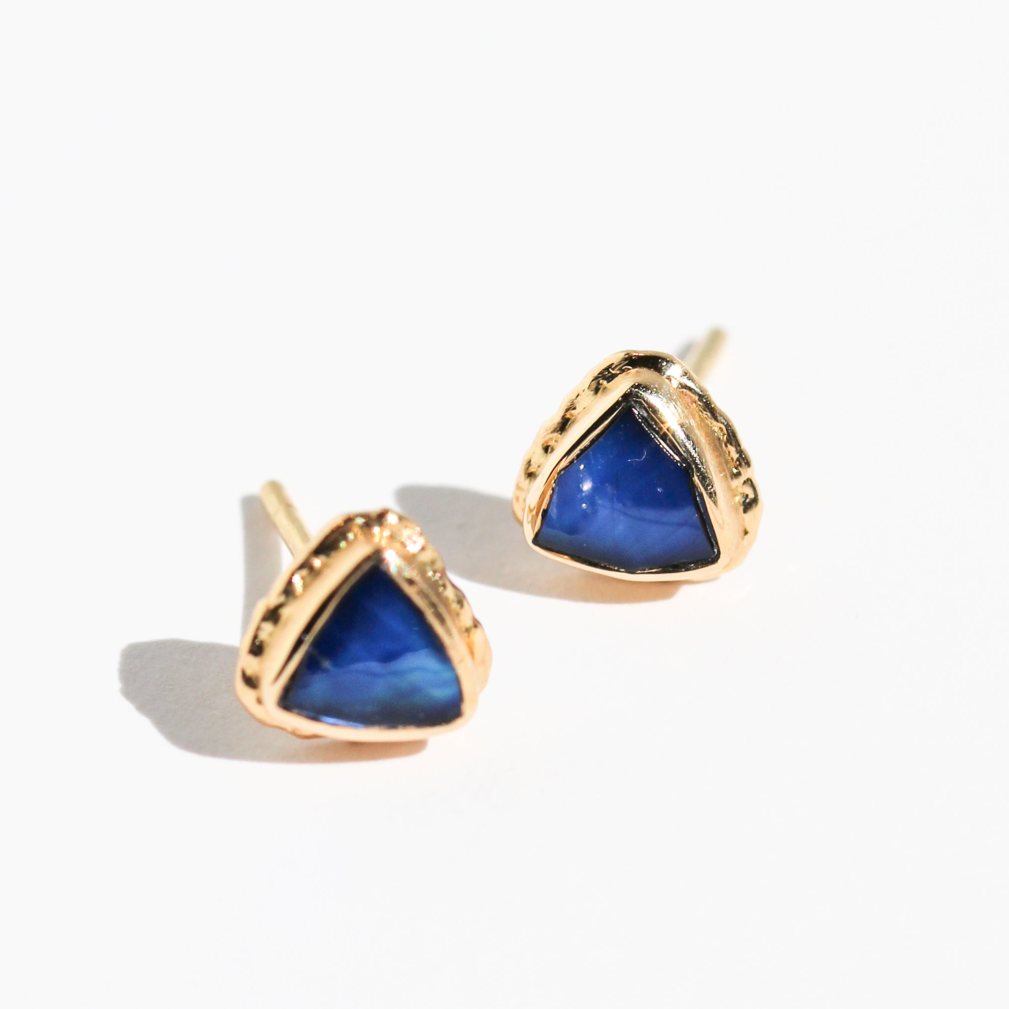 Blue Rainbow Moonstone Post Earrings