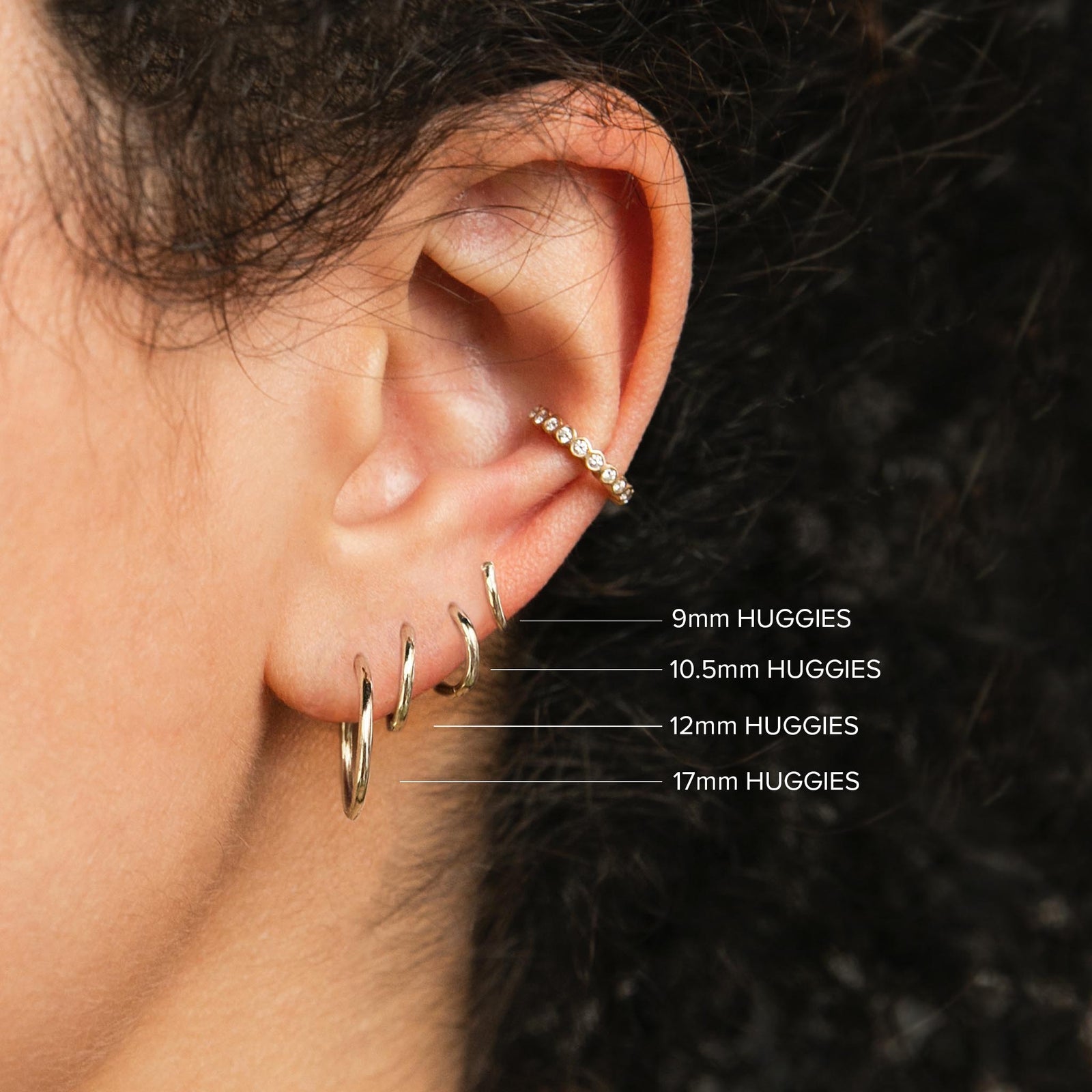 9mm Chubby Huggie Hoops