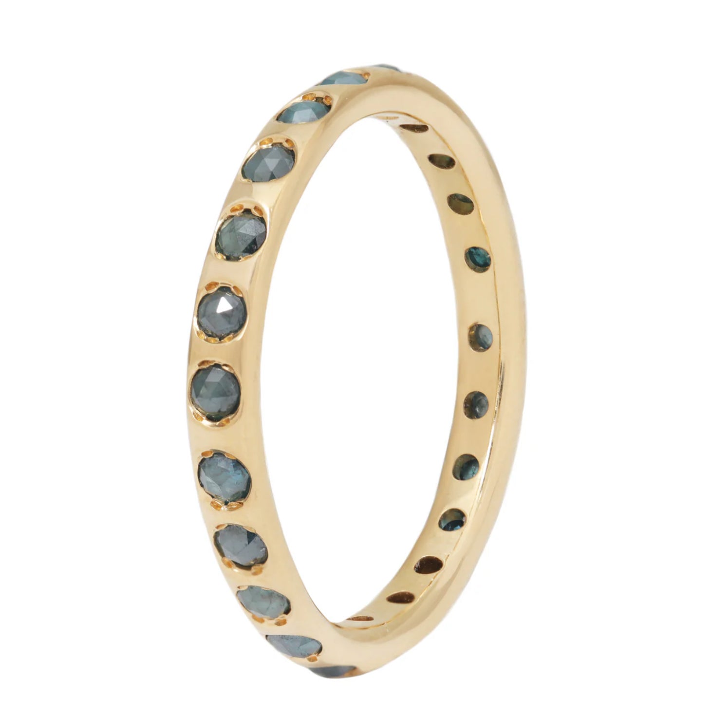 Teal-Green Diamond Eternity Band