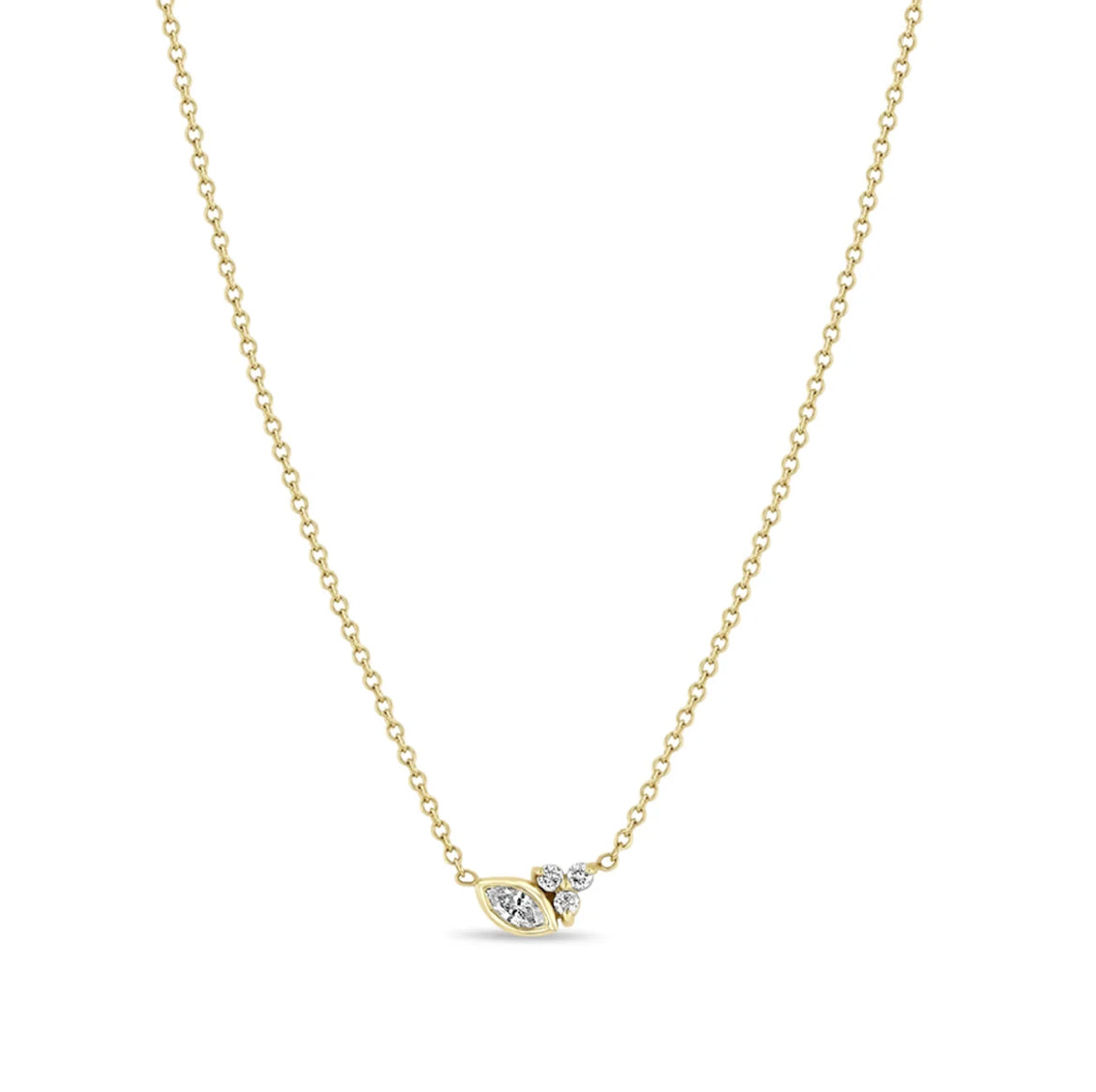Marquis Diamond Cluster Necklace
