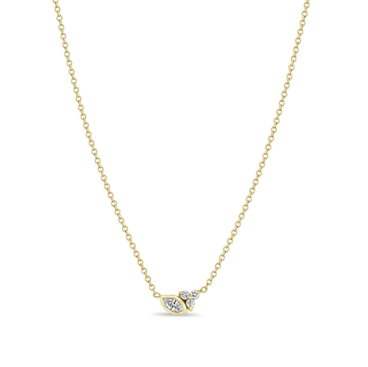 Marquis Diamond Cluster Necklace