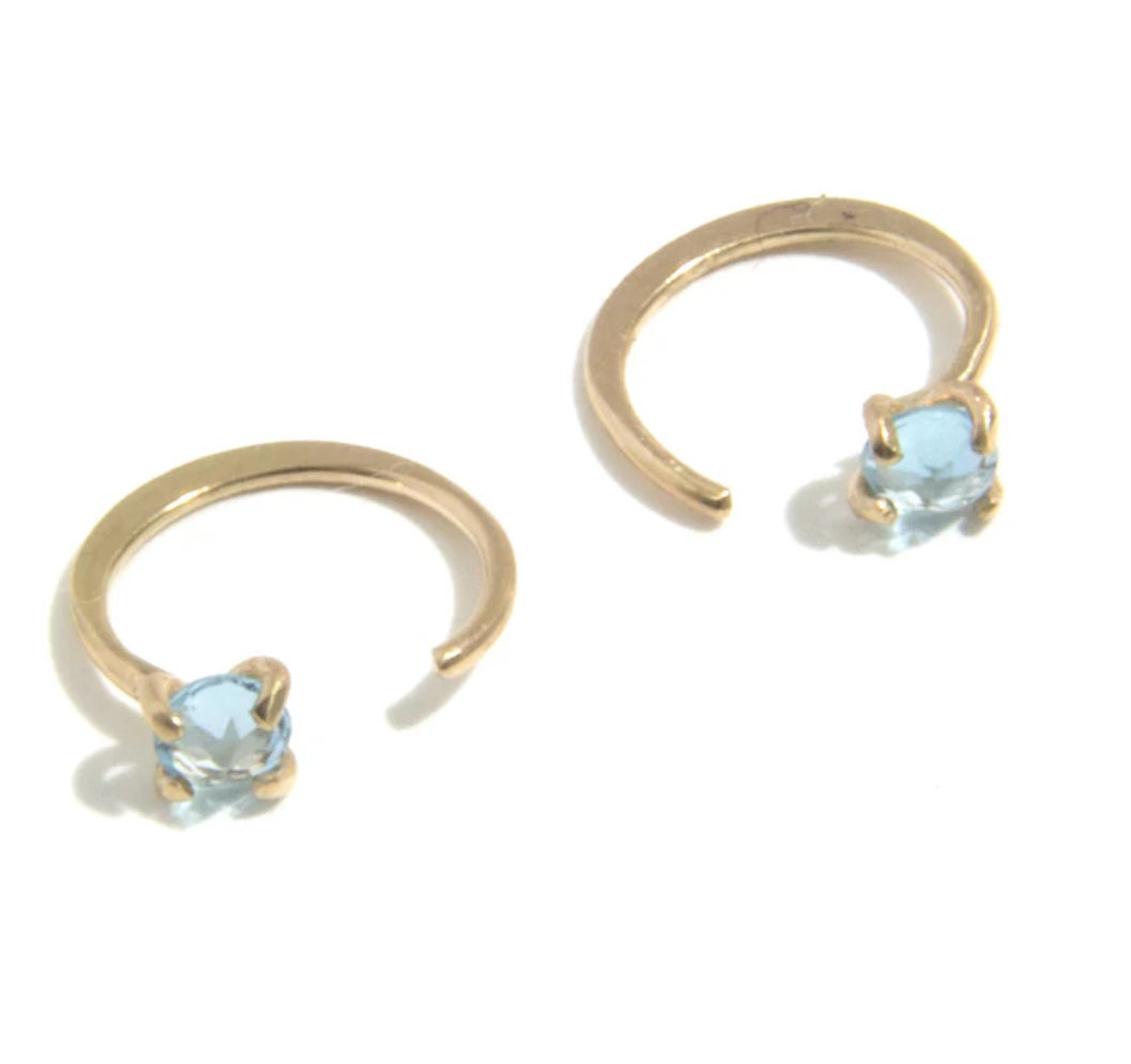 Sky Blue Topaz Hug Single Earring
