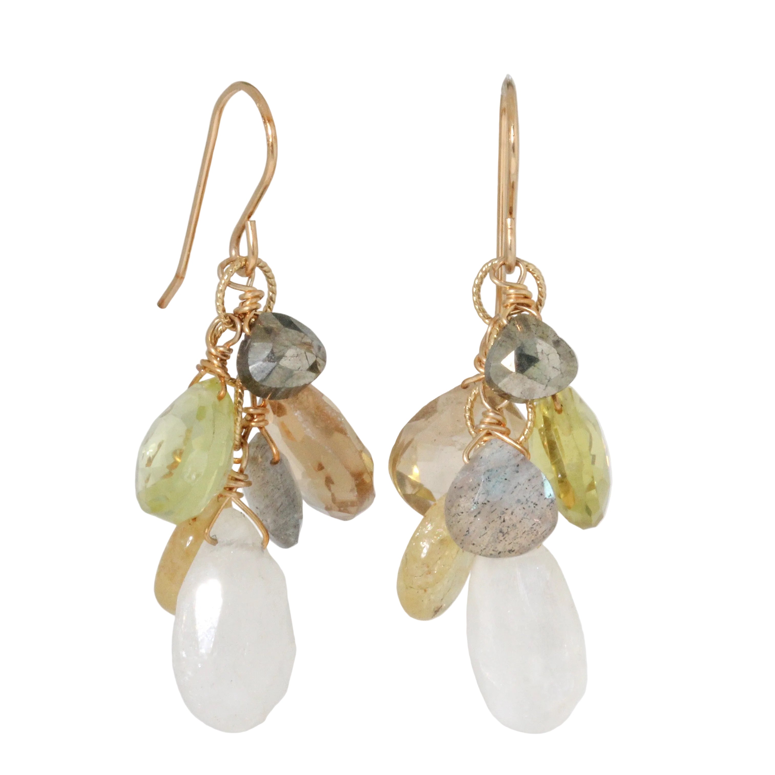 Yellow Mix Cluster Earrings