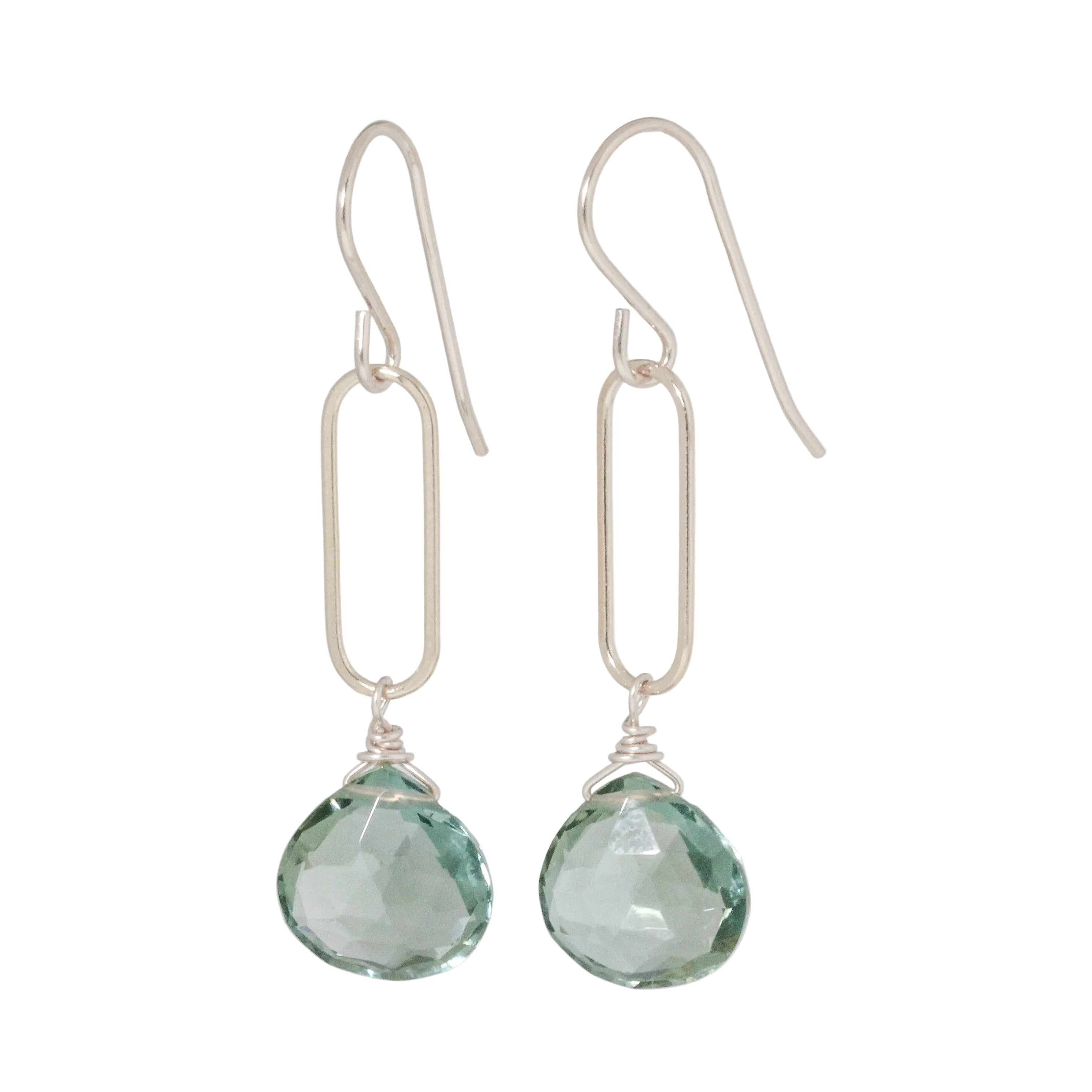 Green Amethyst Link Earring
