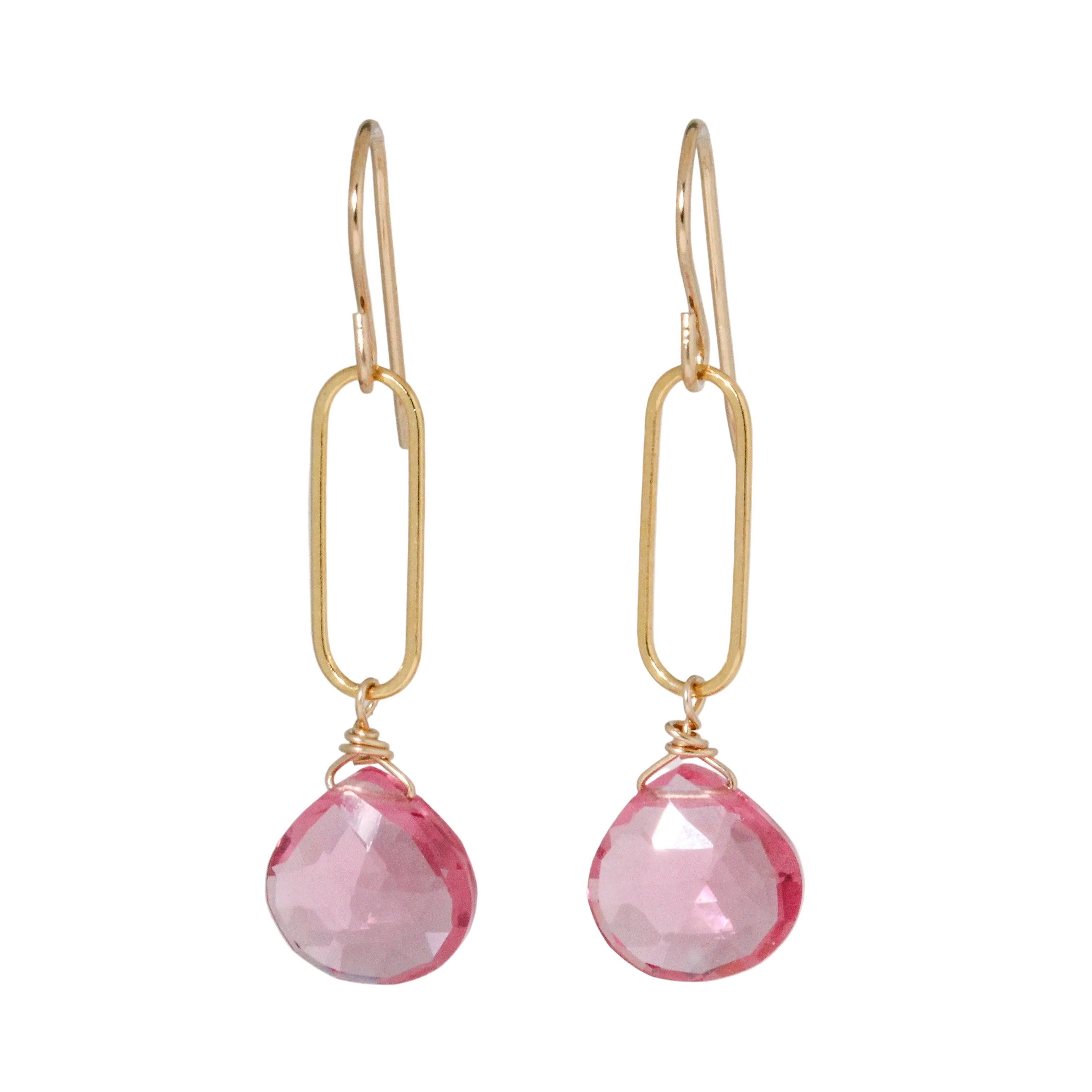 Pink Quartz Link Earring