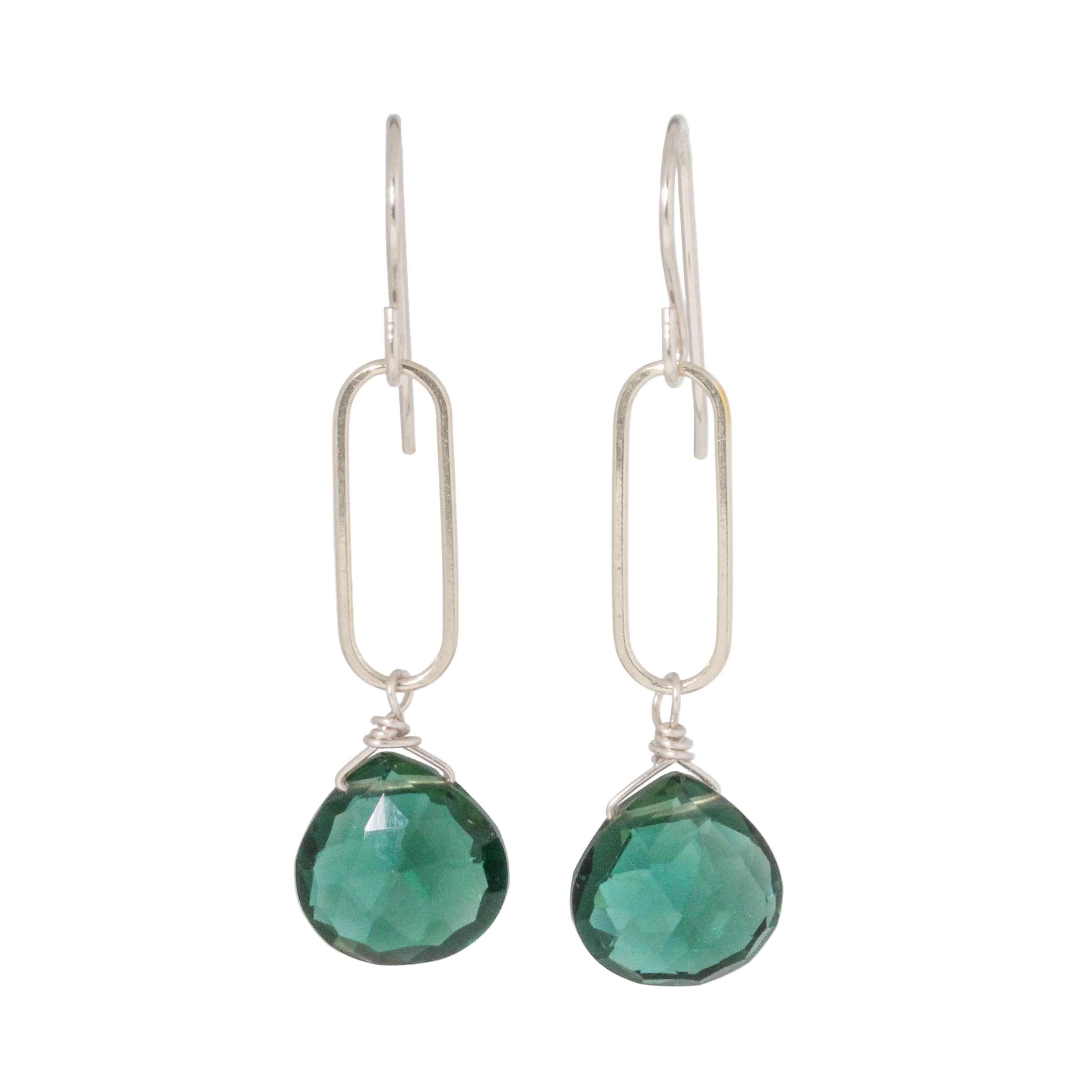 Indicolite Quartz Link Earring