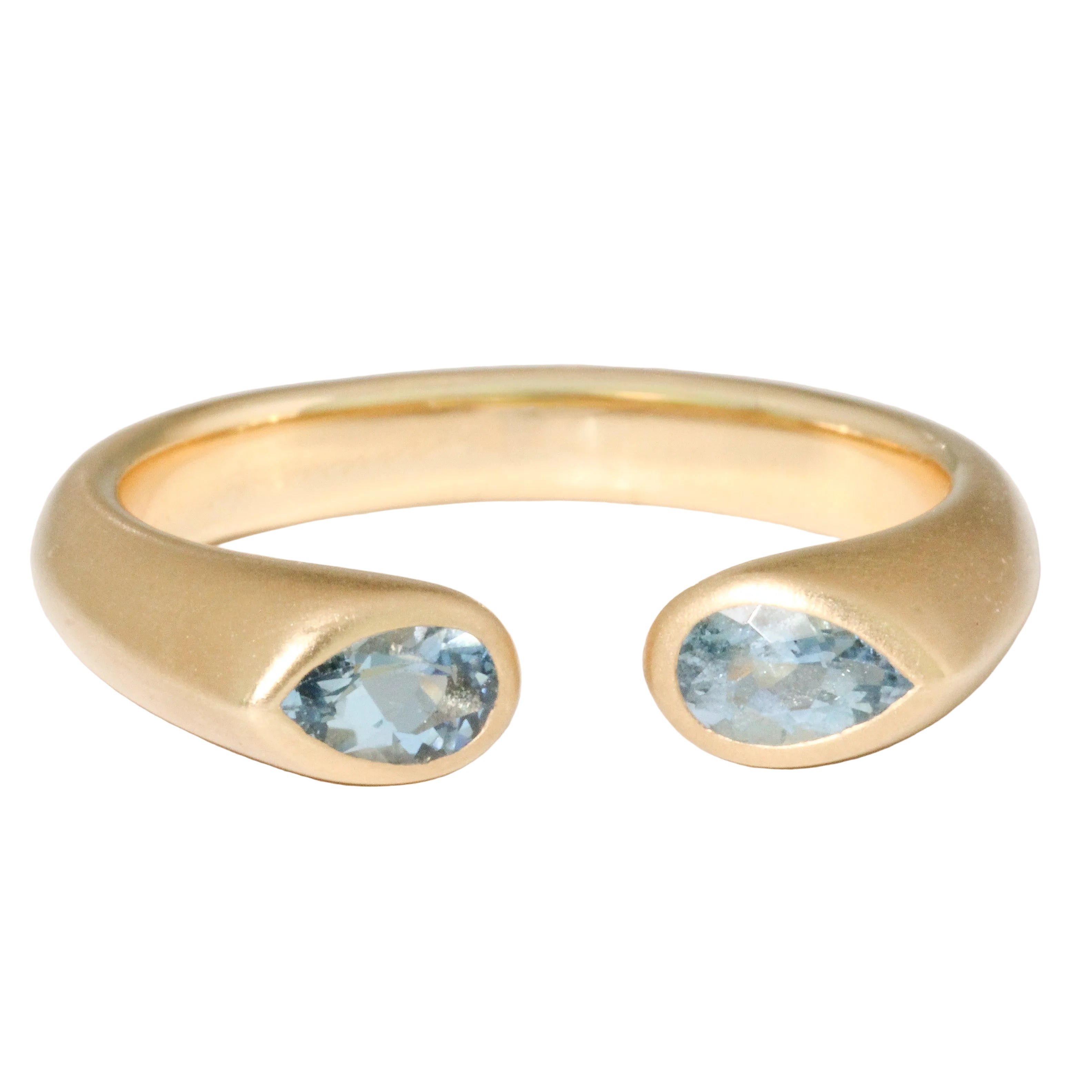 Double Aquamarine Hug Ring