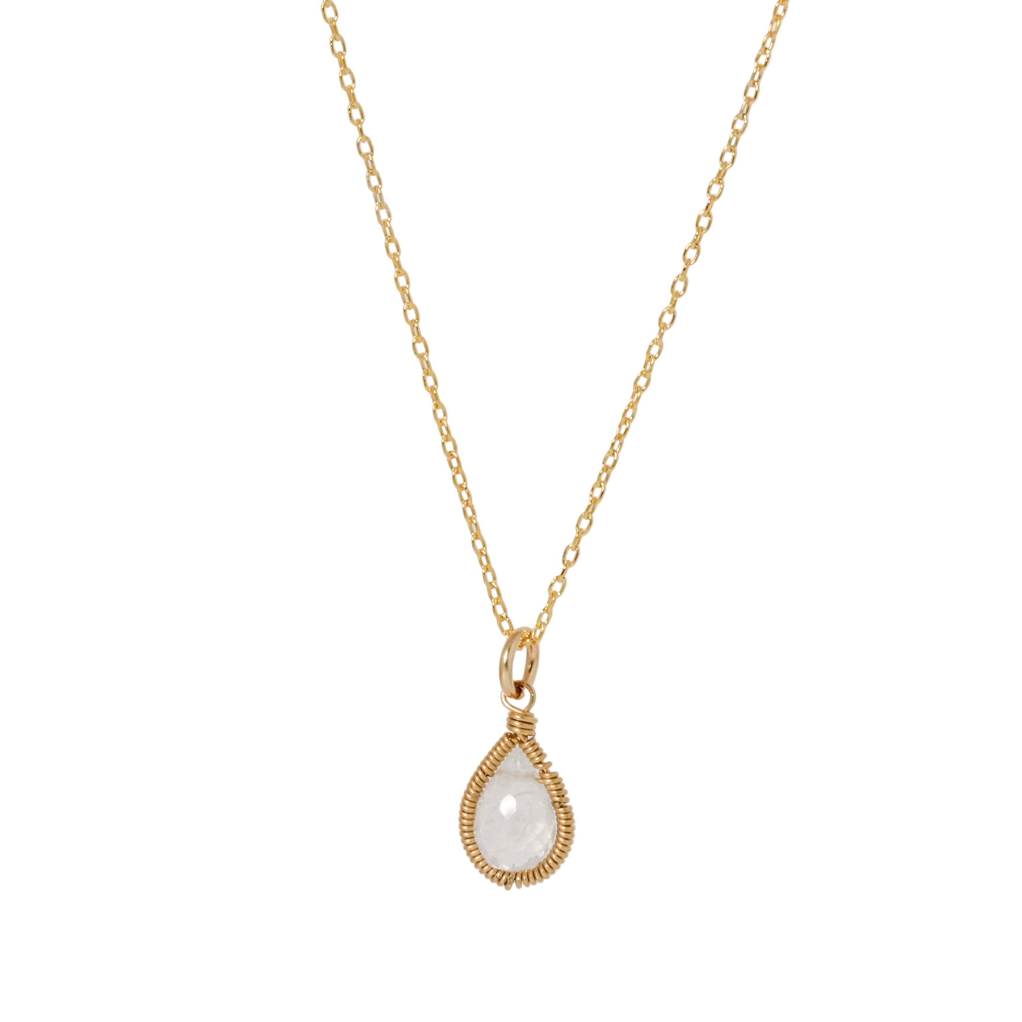 Petite Teardrop Moonstone Necklace