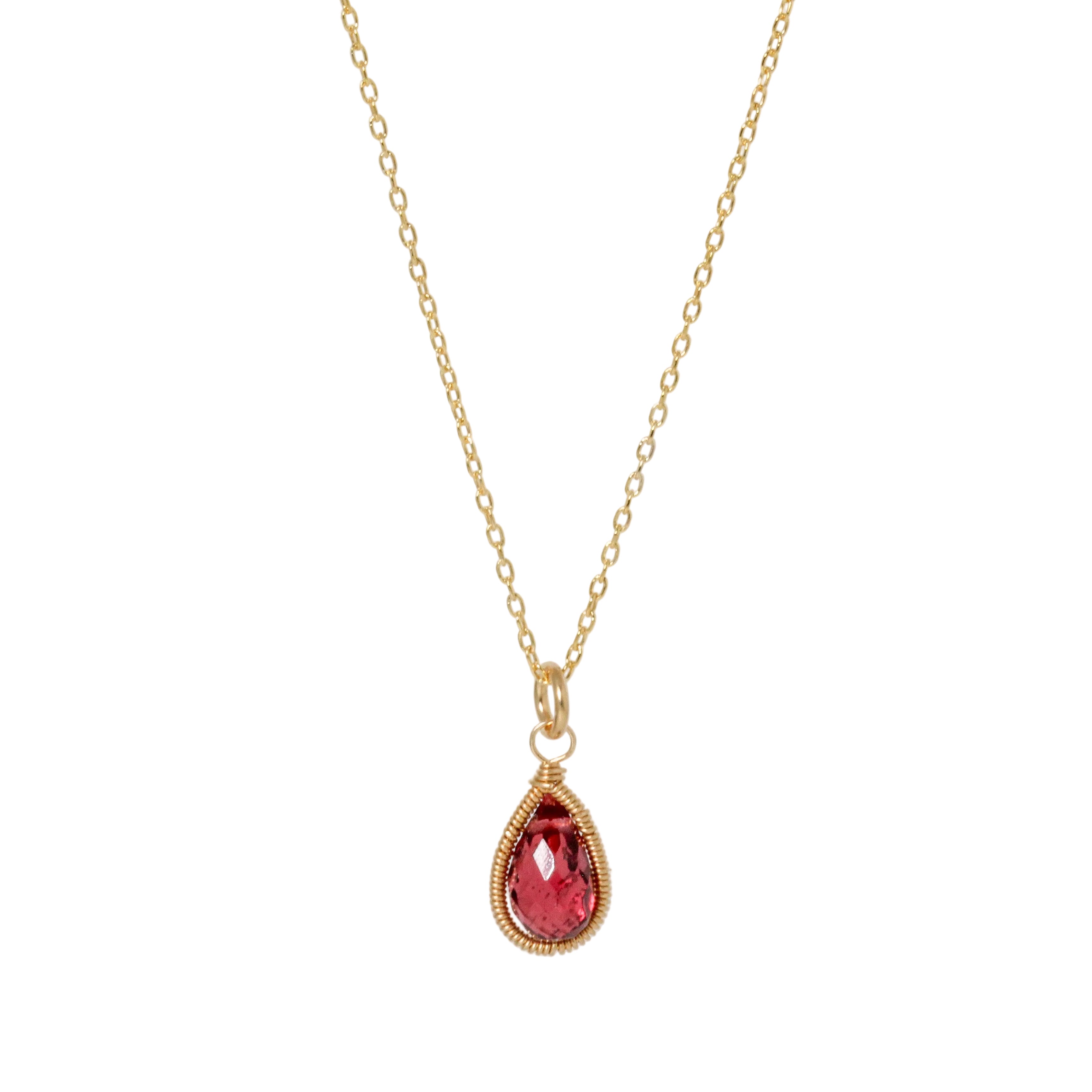 Petite Teardrop Garnet Necklace