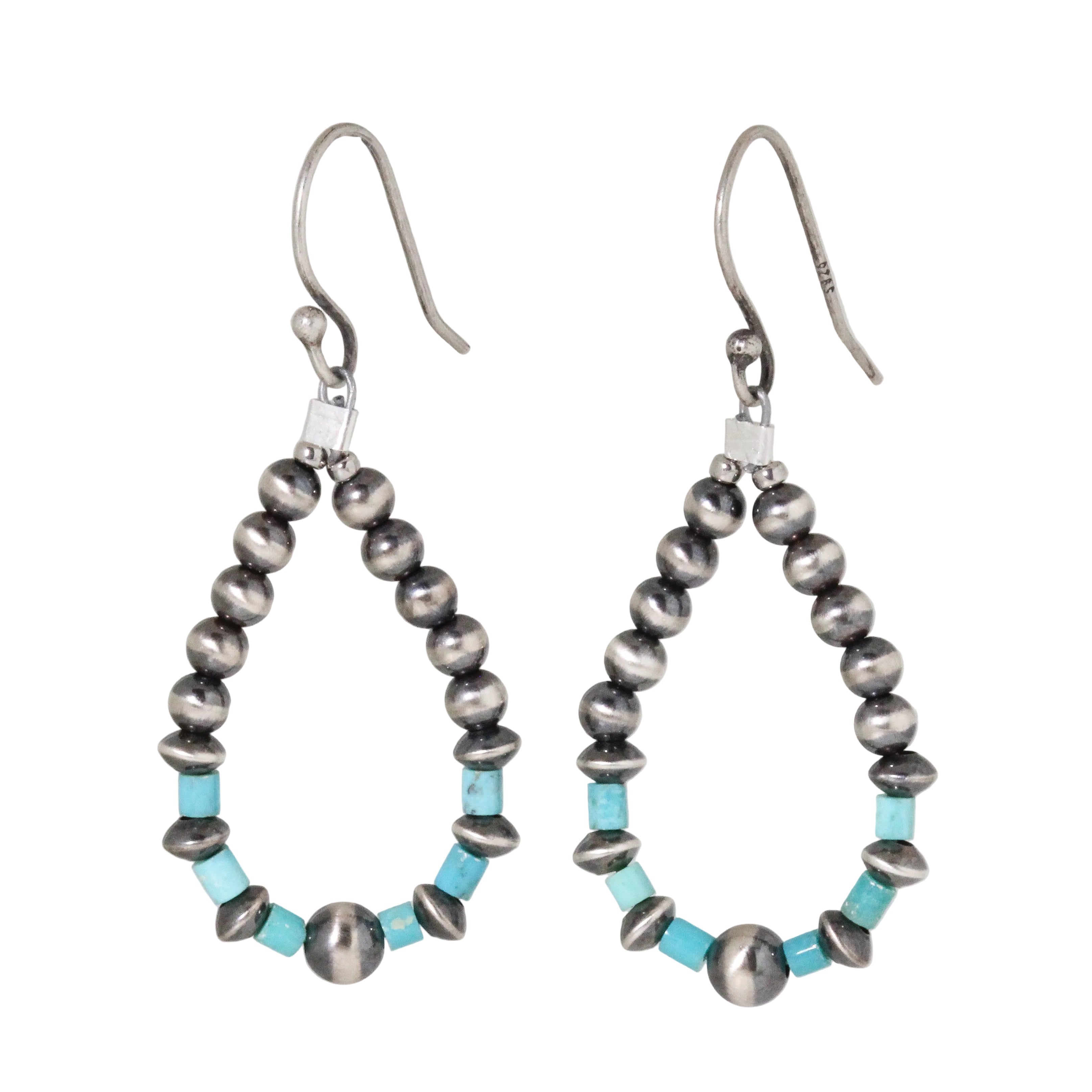 Small Navajo Pearl + Turquoise Mix Earrings