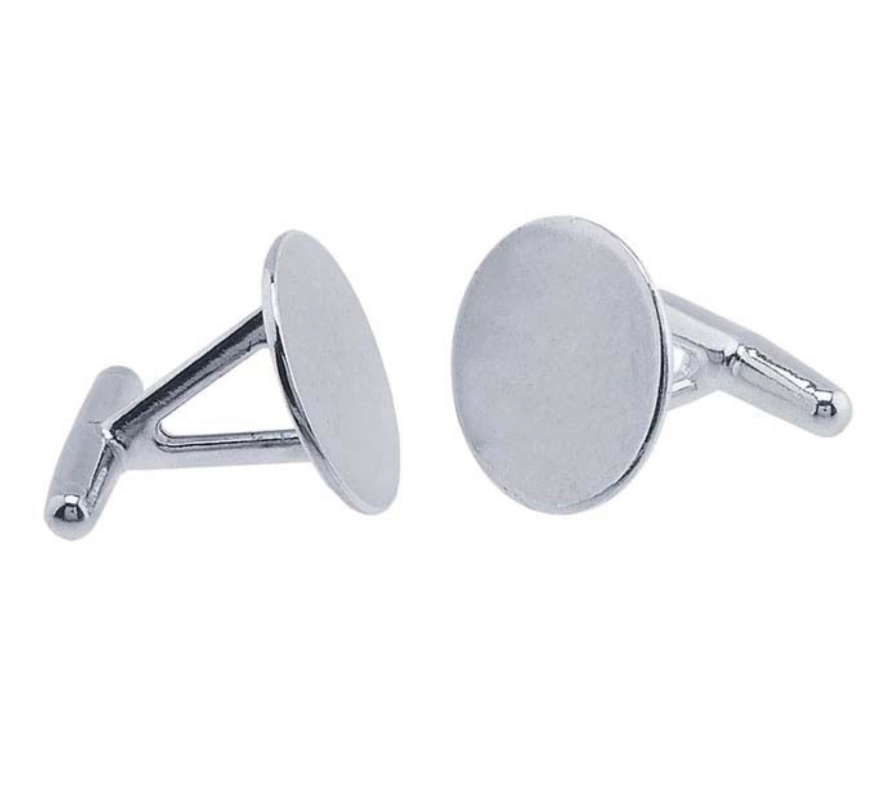 Sterling Silver Flat Top Fixed Cuff Links