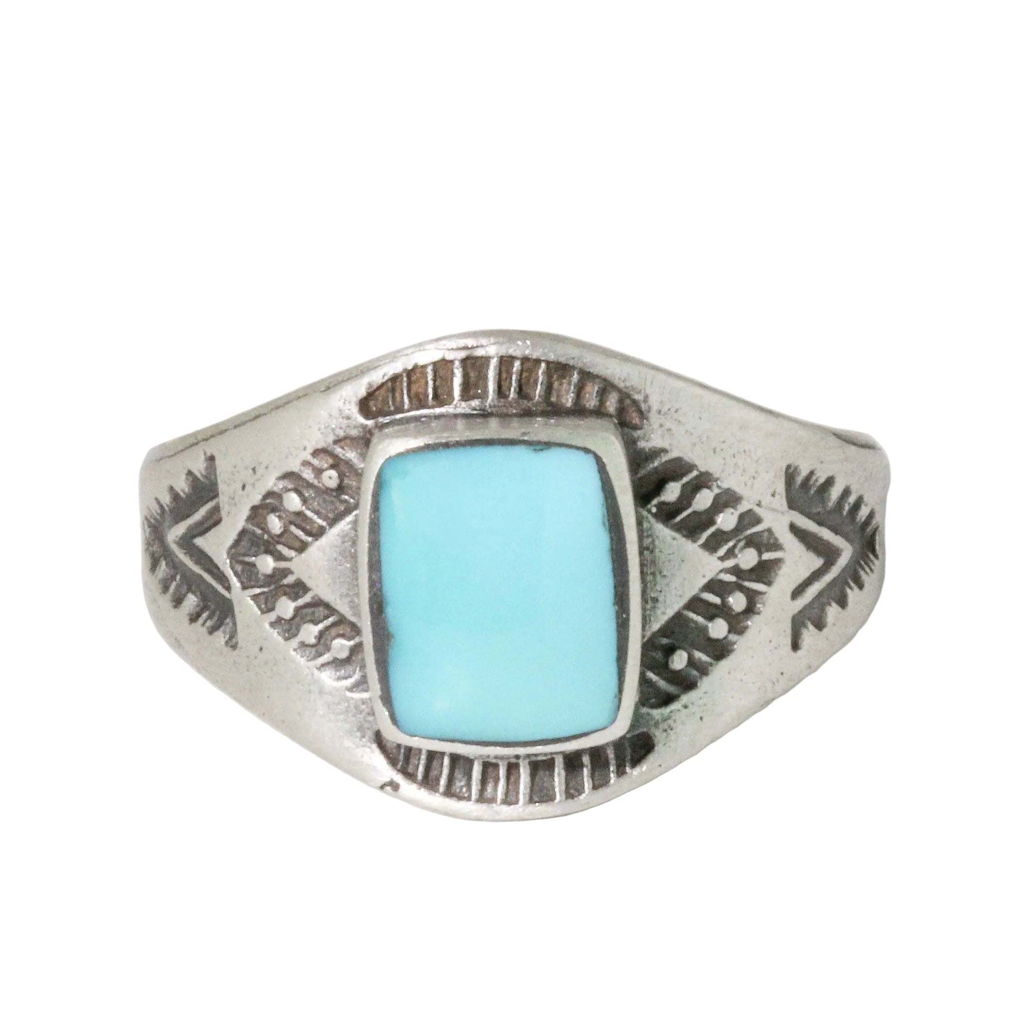 Tapered Cigar Band Turquoise Ring