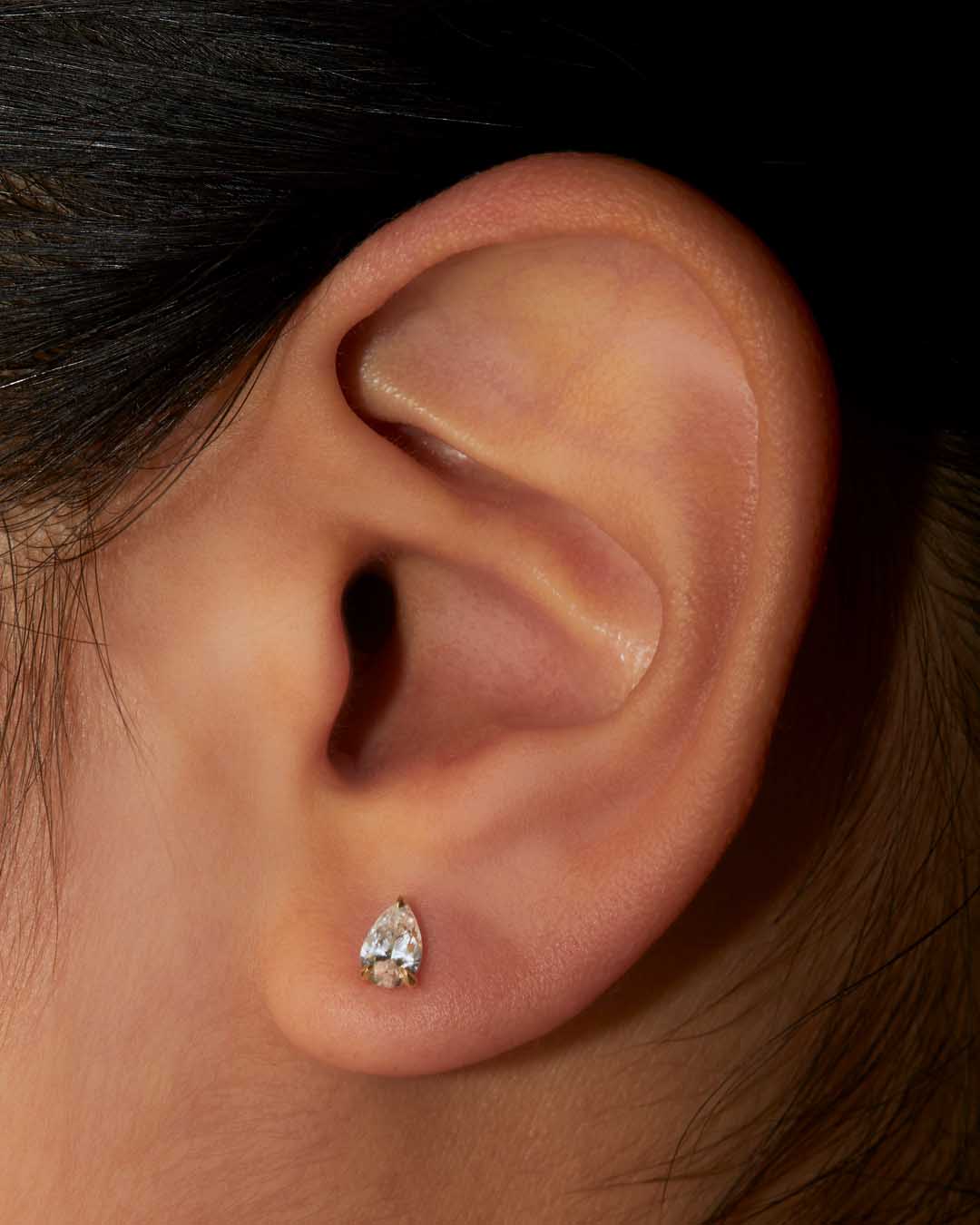 Teardrop Diamond Stud Earrings