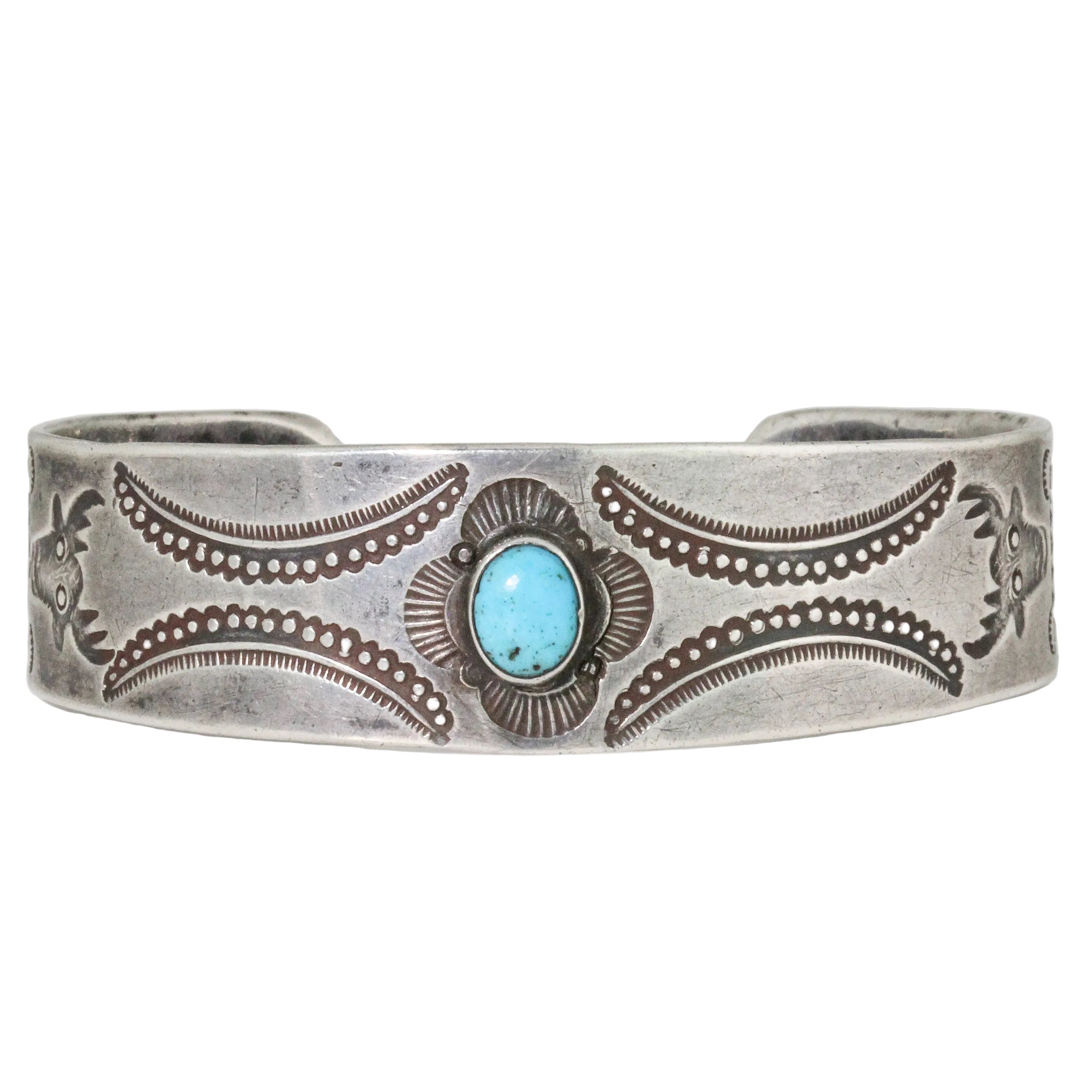 Vintage Turquoise Elk Cuff Bracelet