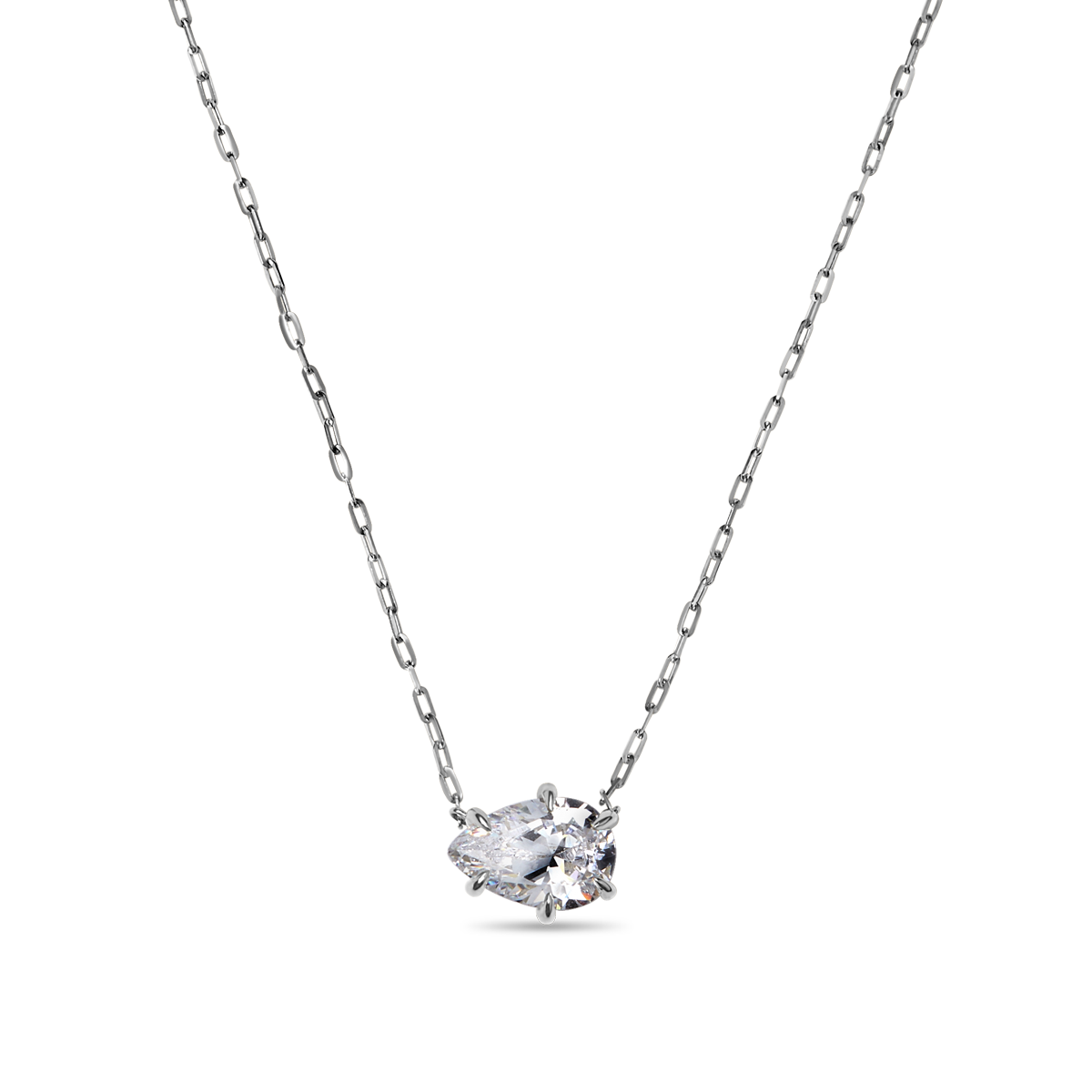 Teardrop Diamond Pendant Necklace