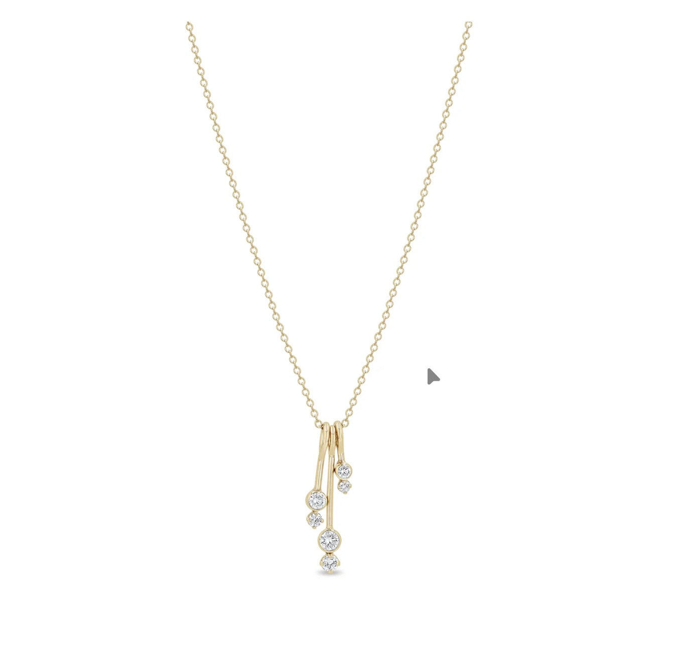 Triple Diamond Drop Necklace