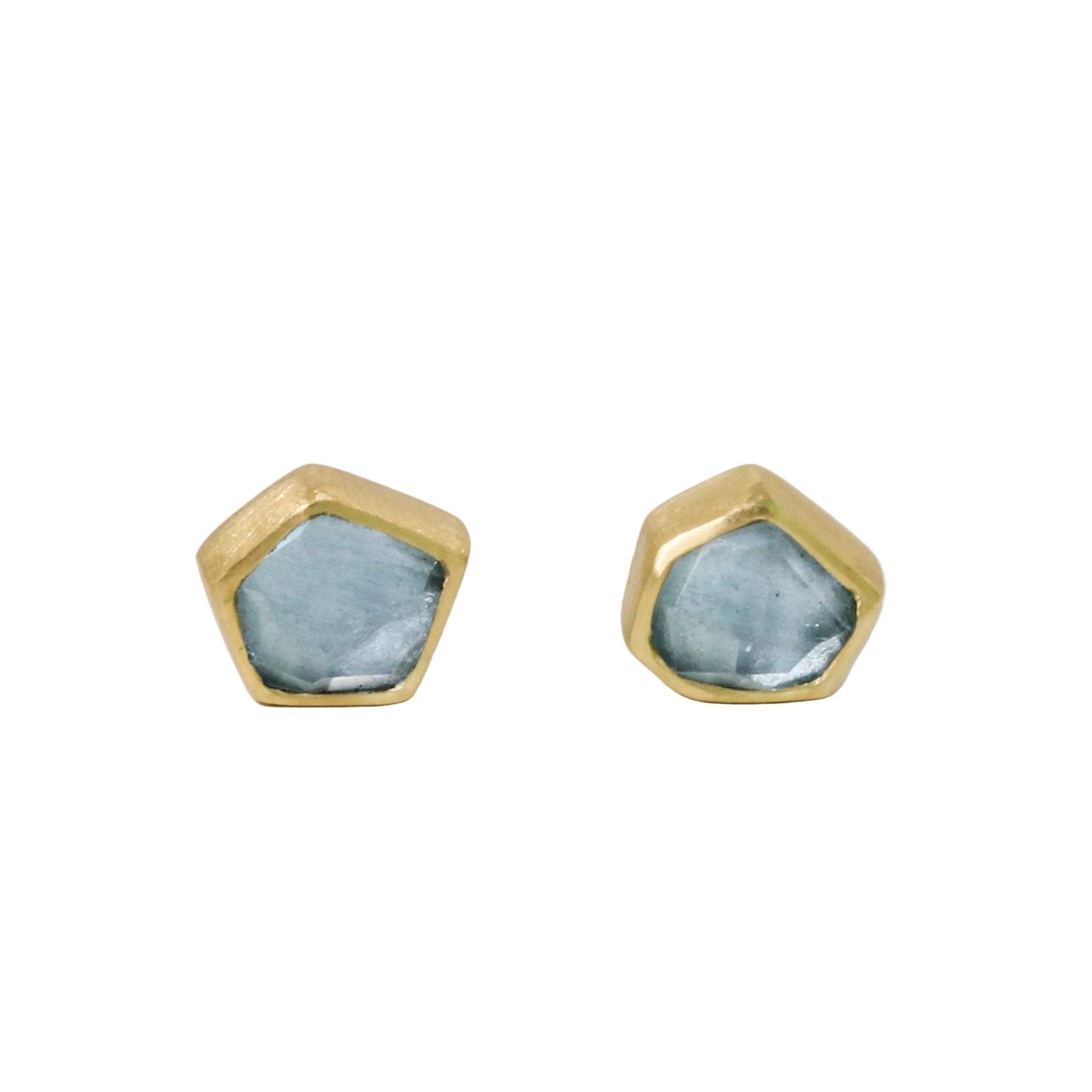 Aquamarine Post Earrings-Heather Guidero