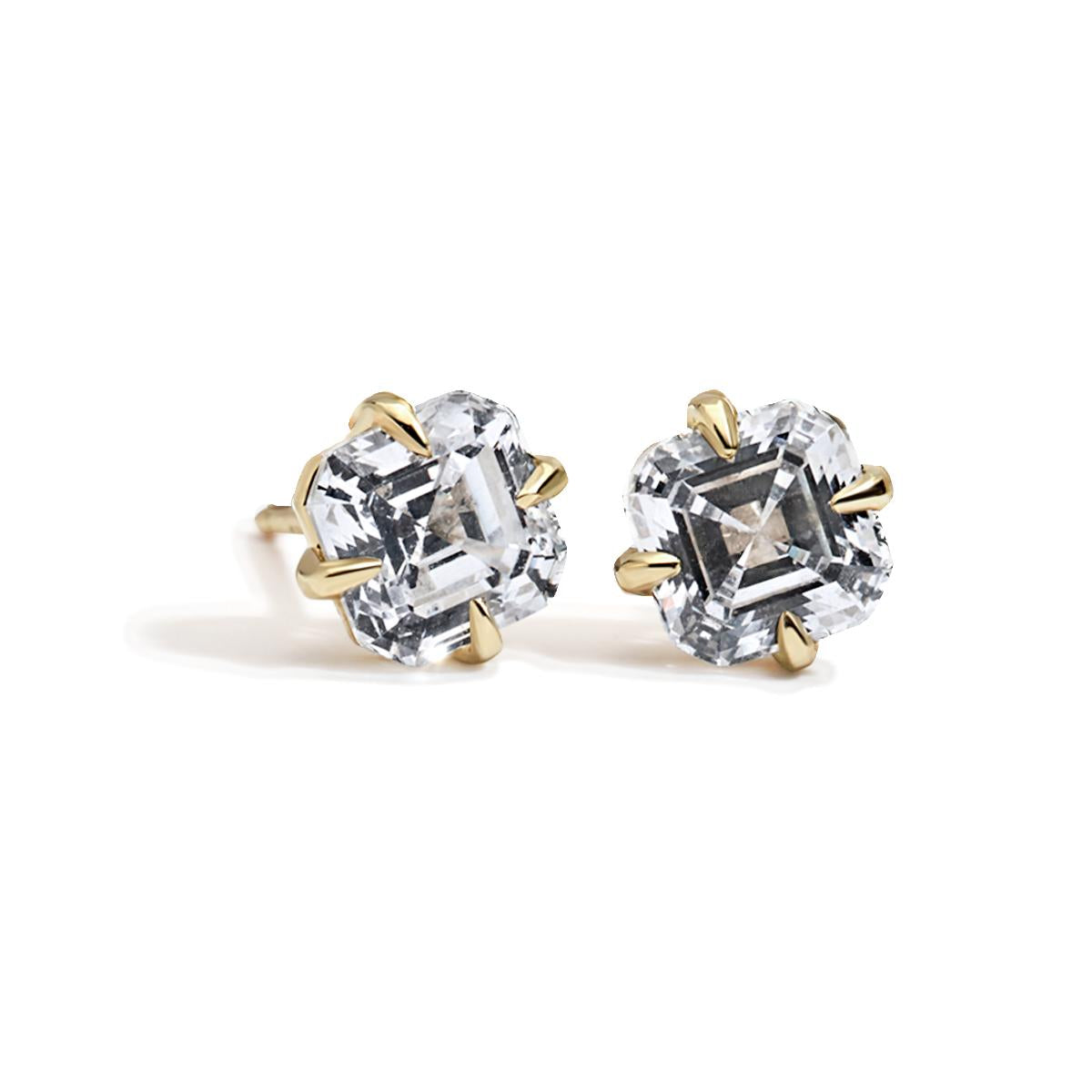 Asscher Diamond Stud Earrings-Unbridaled Collective