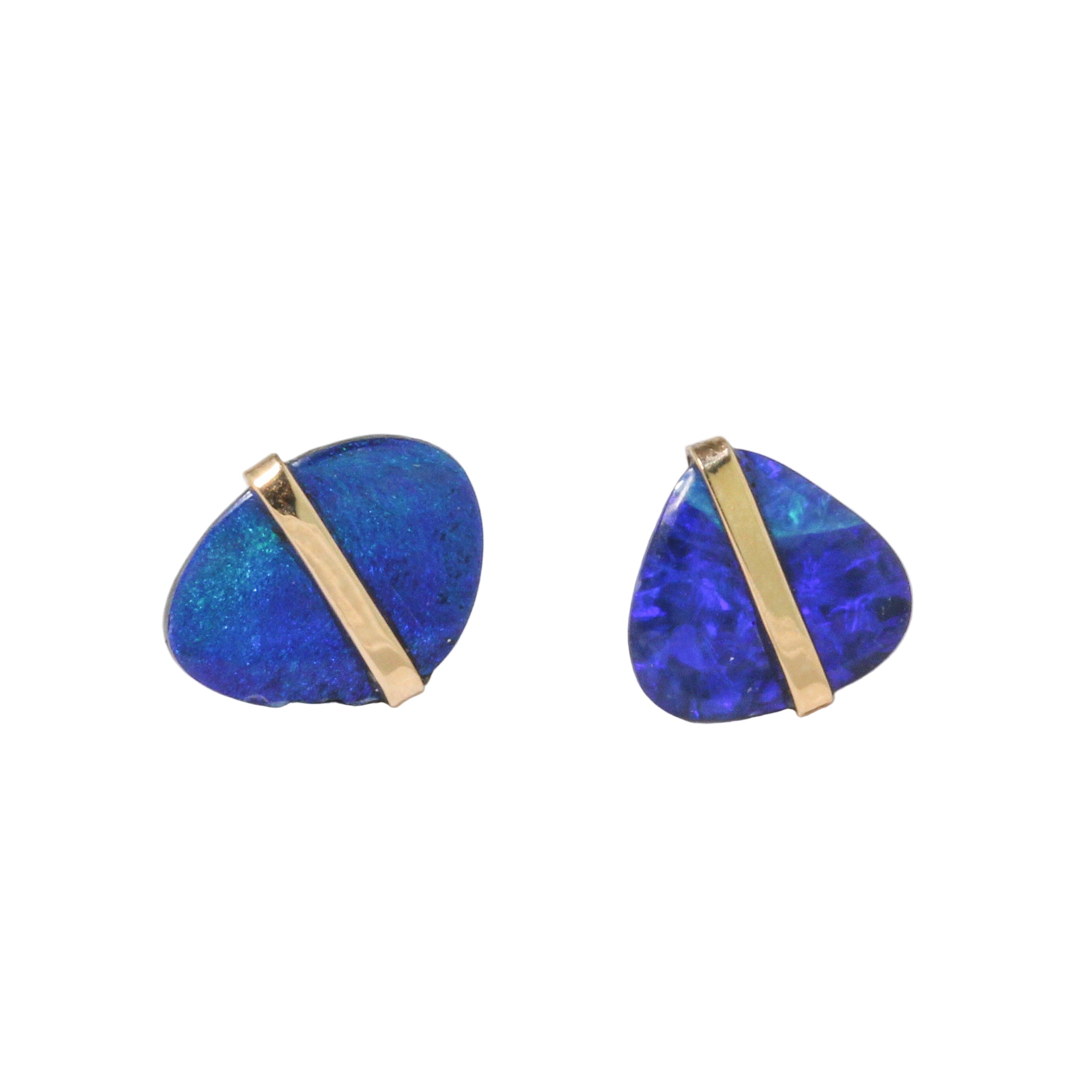 Australian Opal Banded Stud Earrings-Melissa Joy Manning