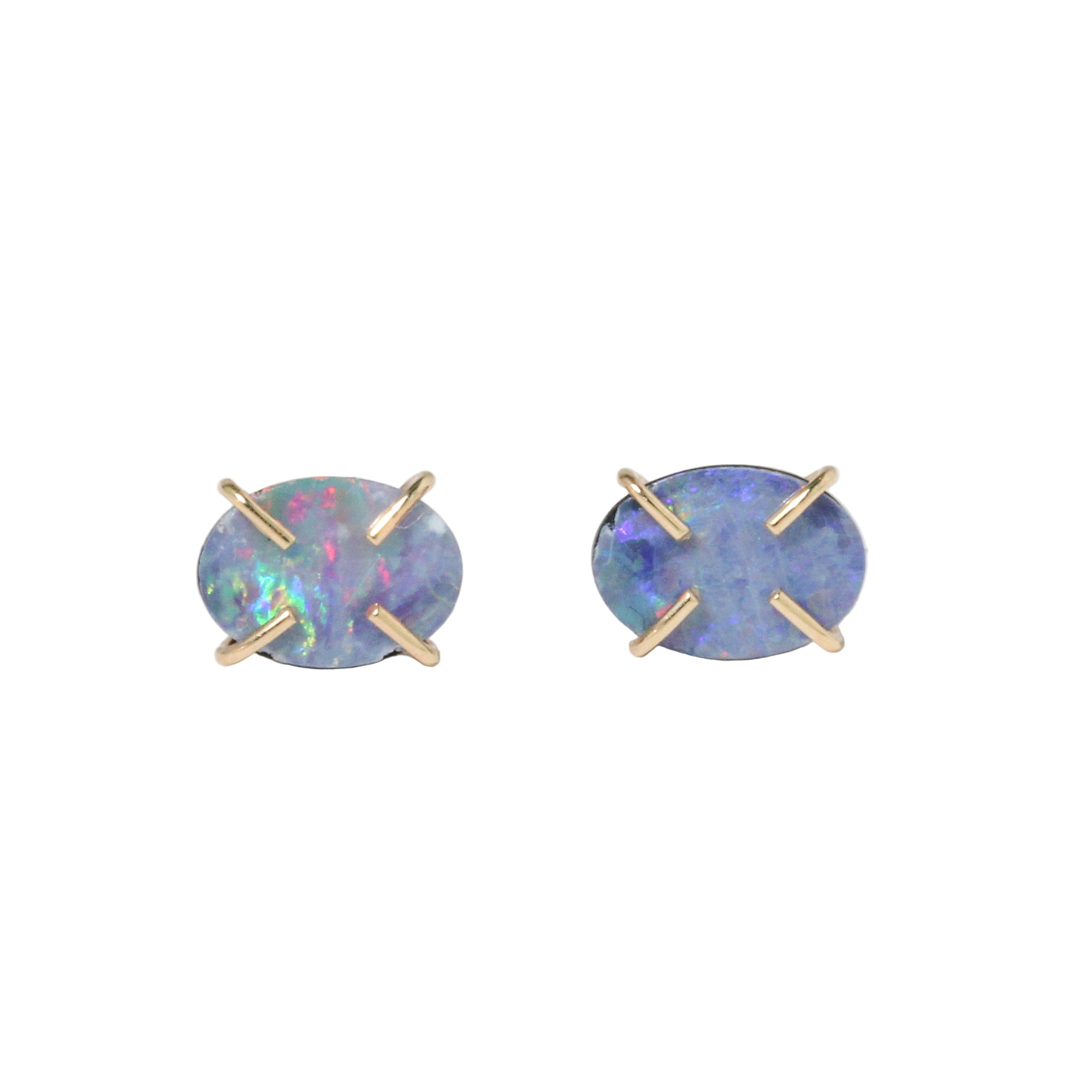 Australian Opal Prong Stud Earrings-Melissa Joy Manning