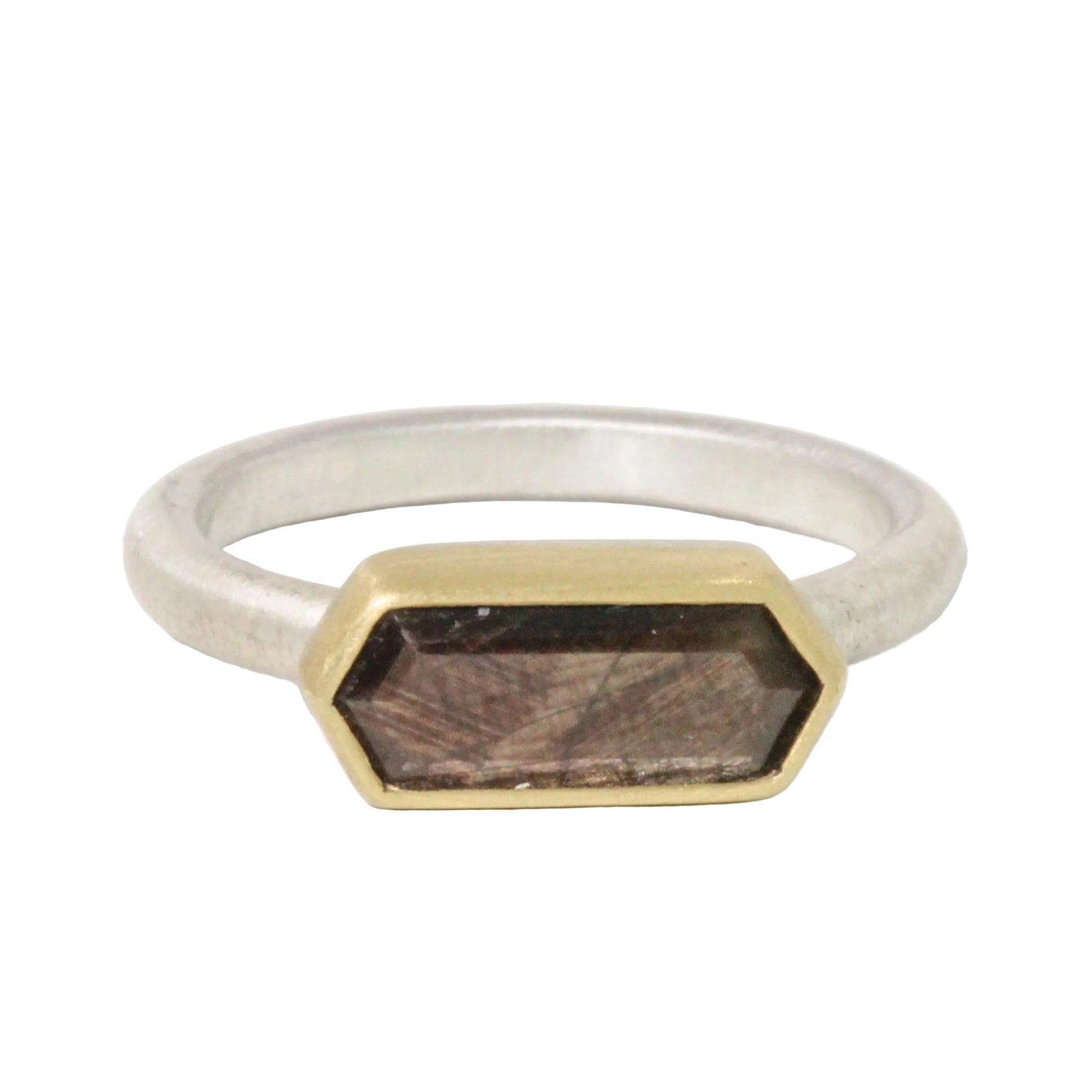 Brown Sapphire Hex Ring-Heather Guidero
