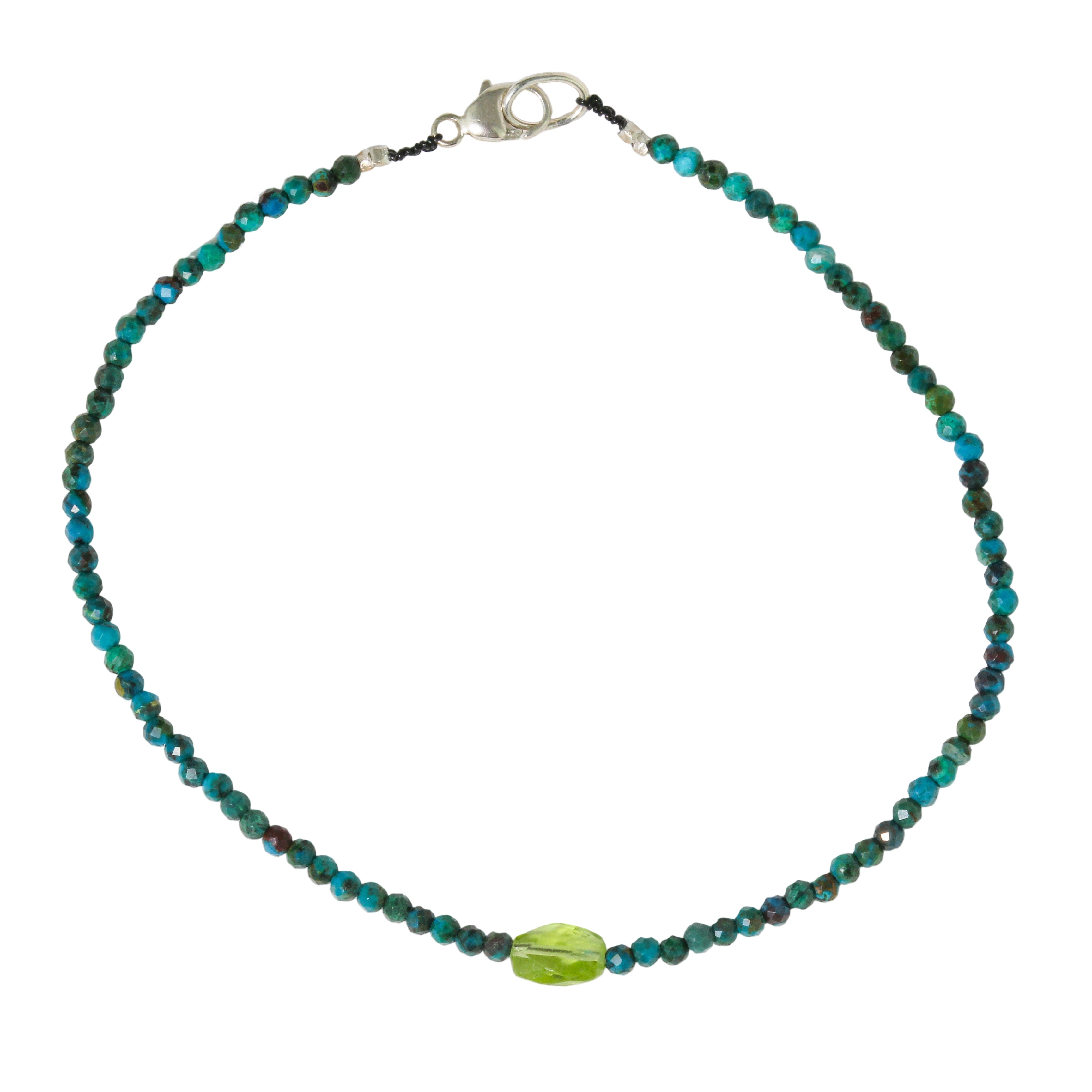 Chrysocolla + Peridot Bracelet No. 7-Margaret Solow