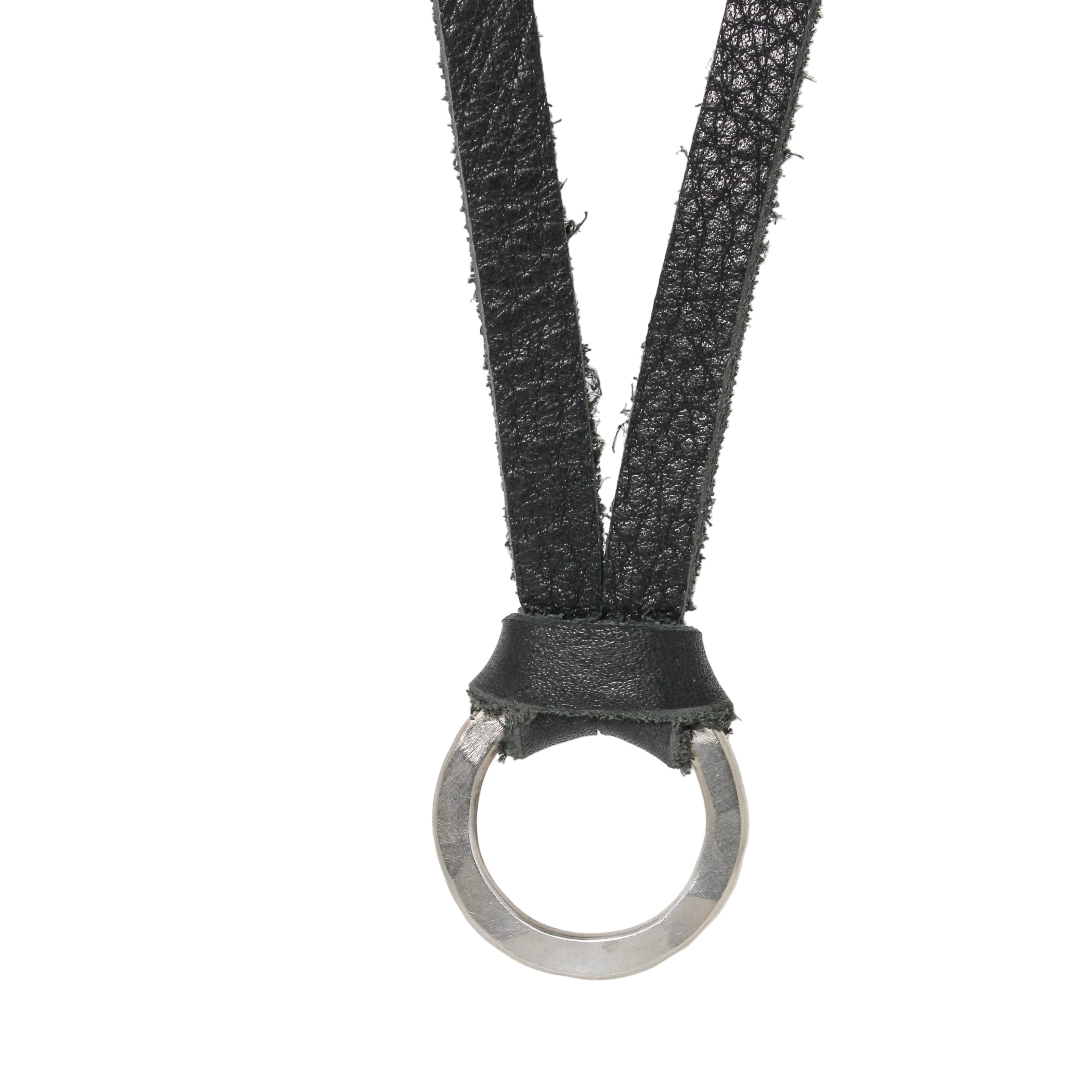 Black leather ‘come here’ necklace in sterling silver by Glacier Lily