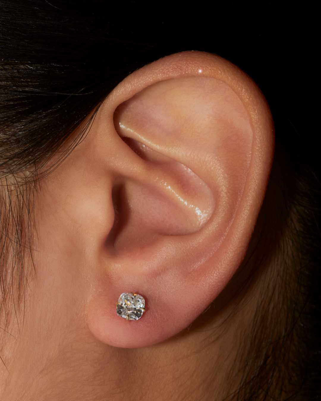 Cushion Diamond Stud Earrings-Unbridaled Collective