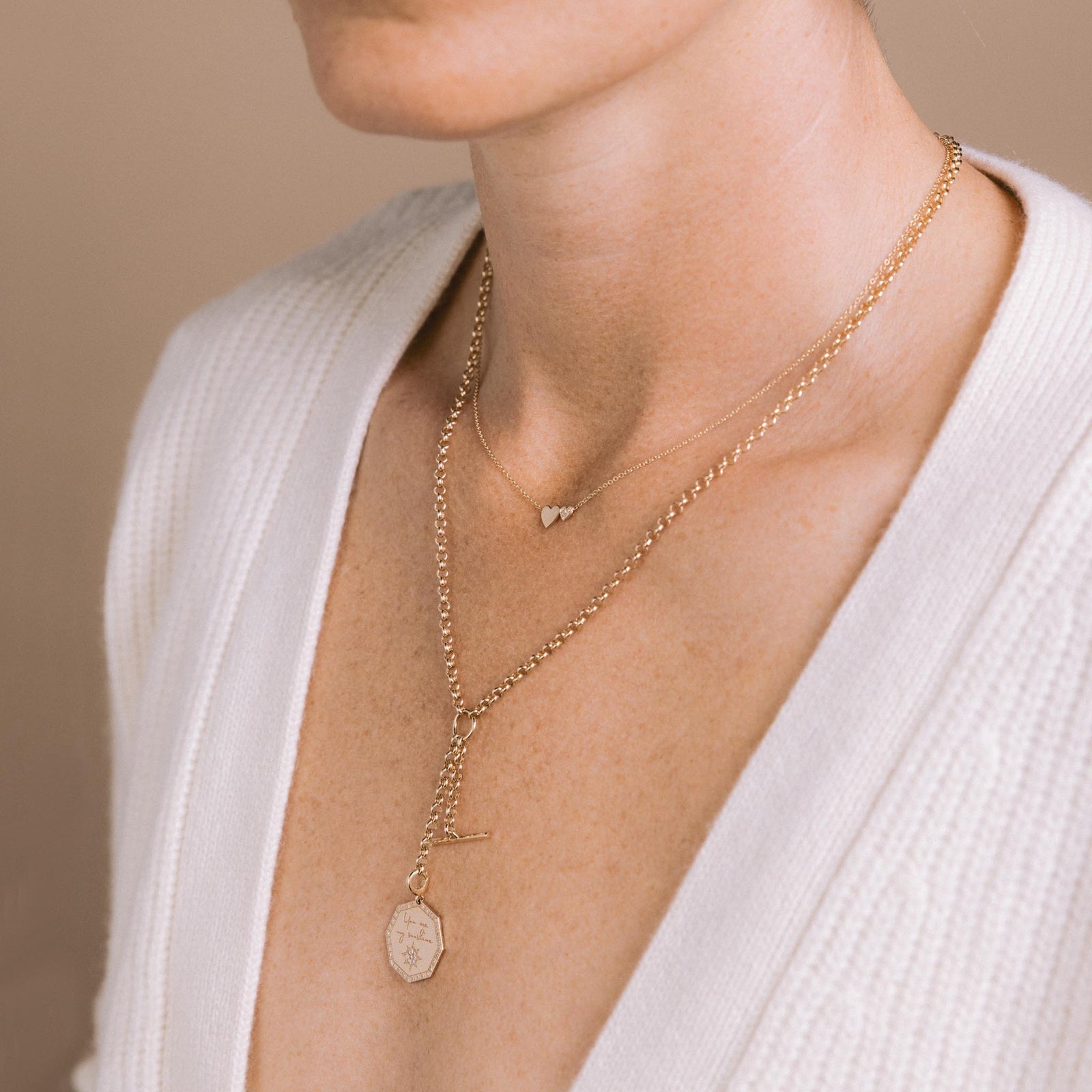 Double Heart Necklace-Zoë Chicco