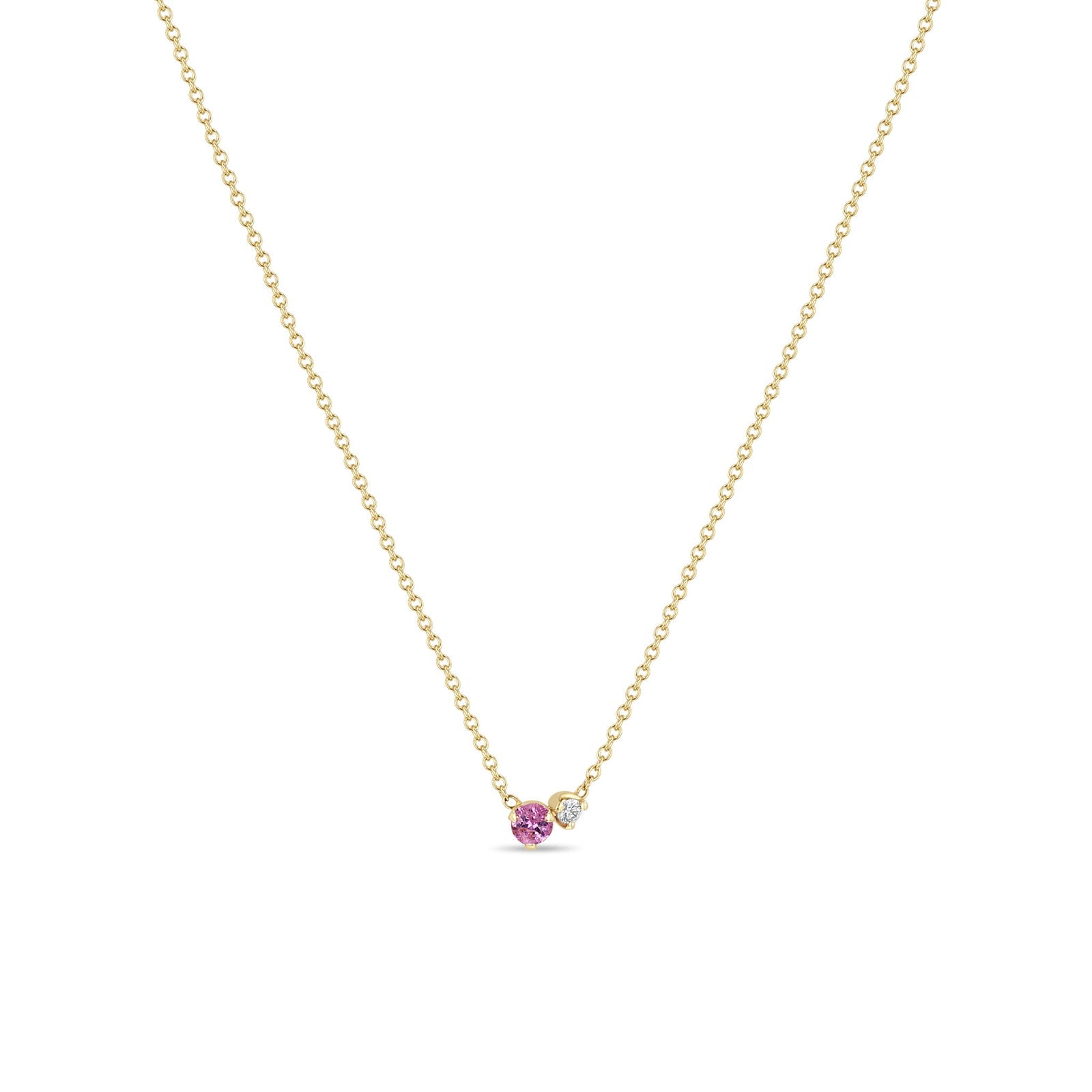 Double Pink Sapphire and Diamond Necklace-Zoë Chicco