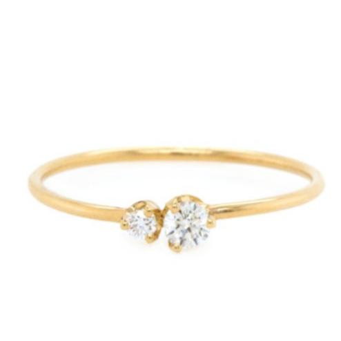Double Prong Diamond Ring-Zoë Chicco